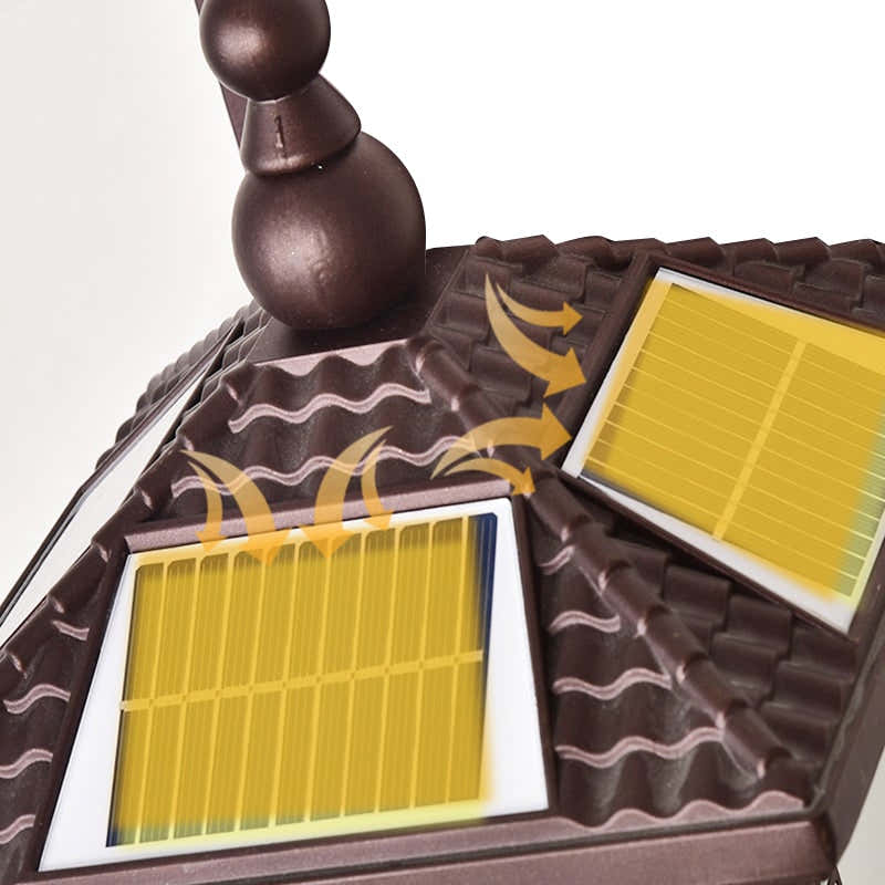 Vintage gestreiftes Glas wasserdichte LED Retro Solar Außenwandleuchten