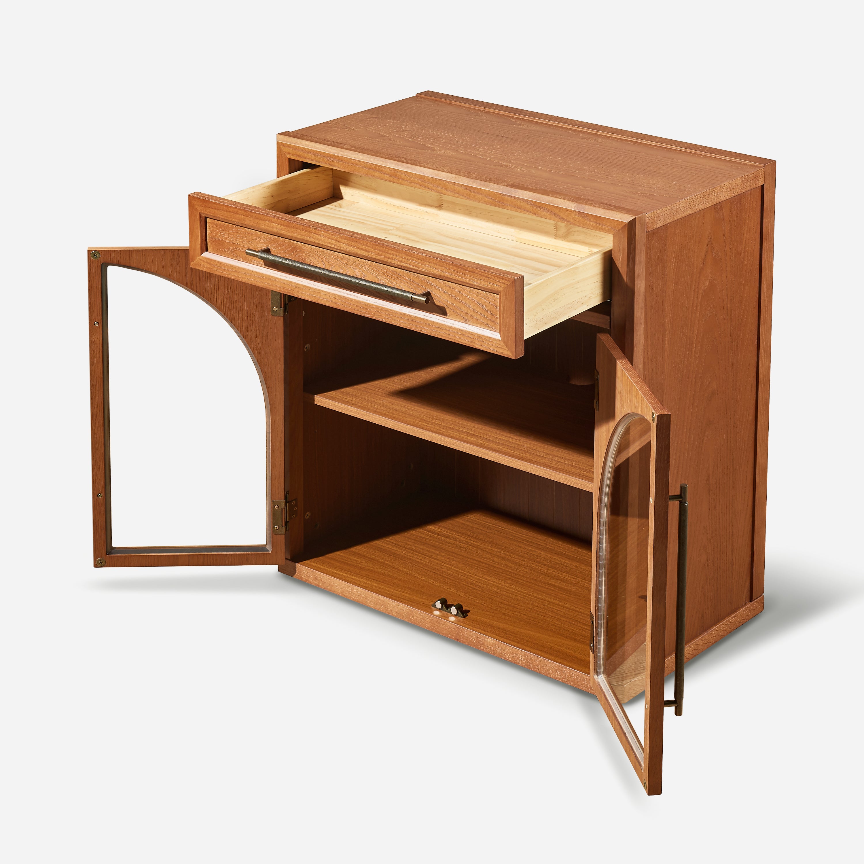 Alvar Arched 32" Oak Storage Cabinet with Drawers