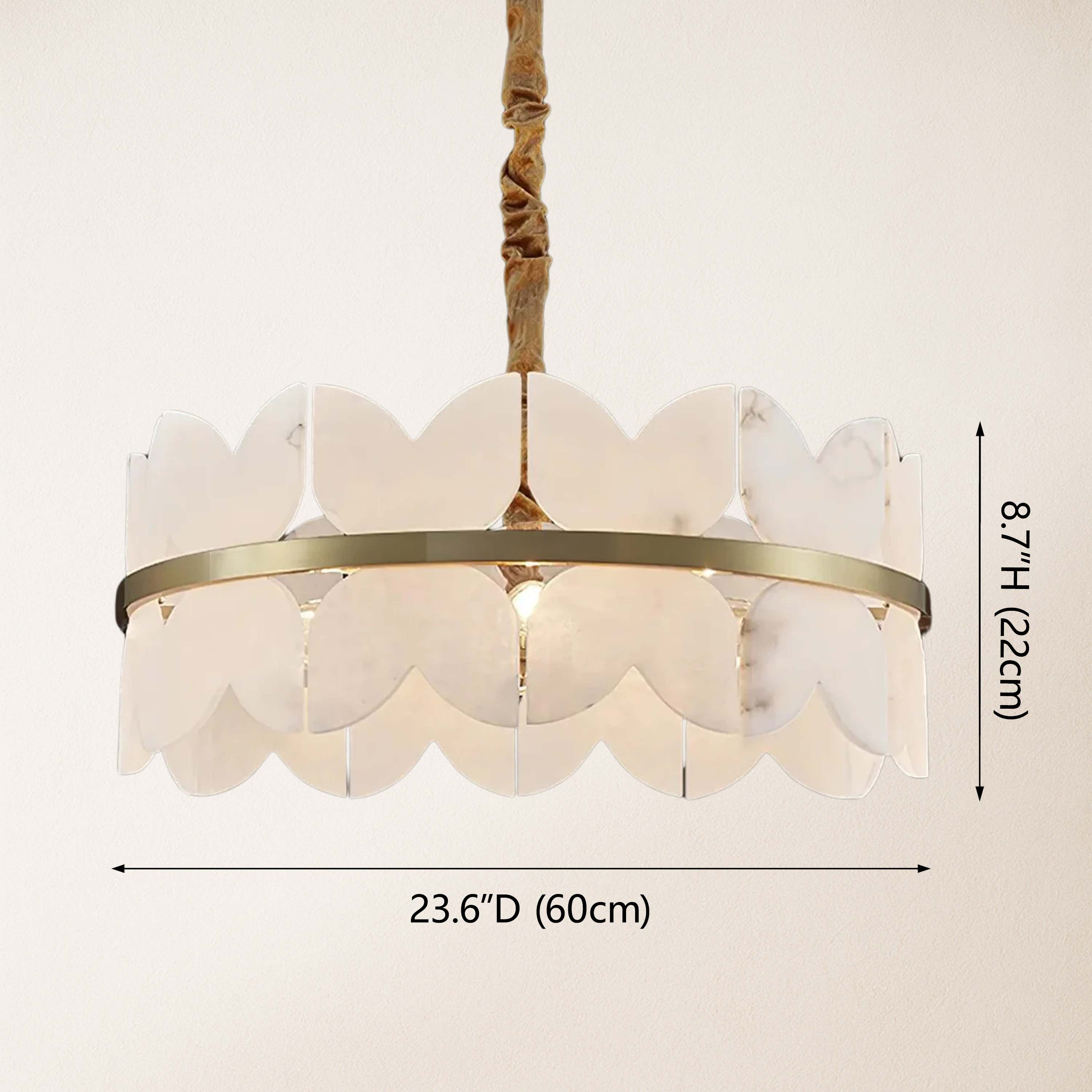 Cloudscape Alabaster Brass 1-Layer Chandelier 24"D