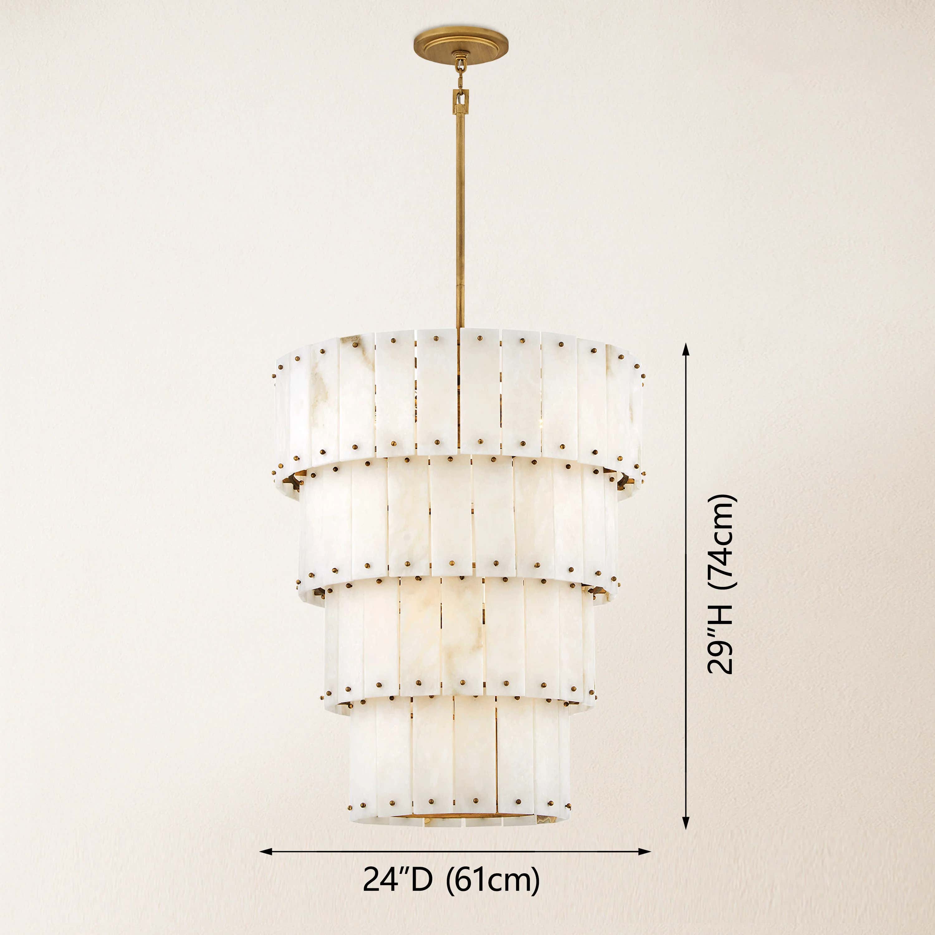 Rancho Alabaster 4-Tier Round Chandelier 24''D#Finish_Gold