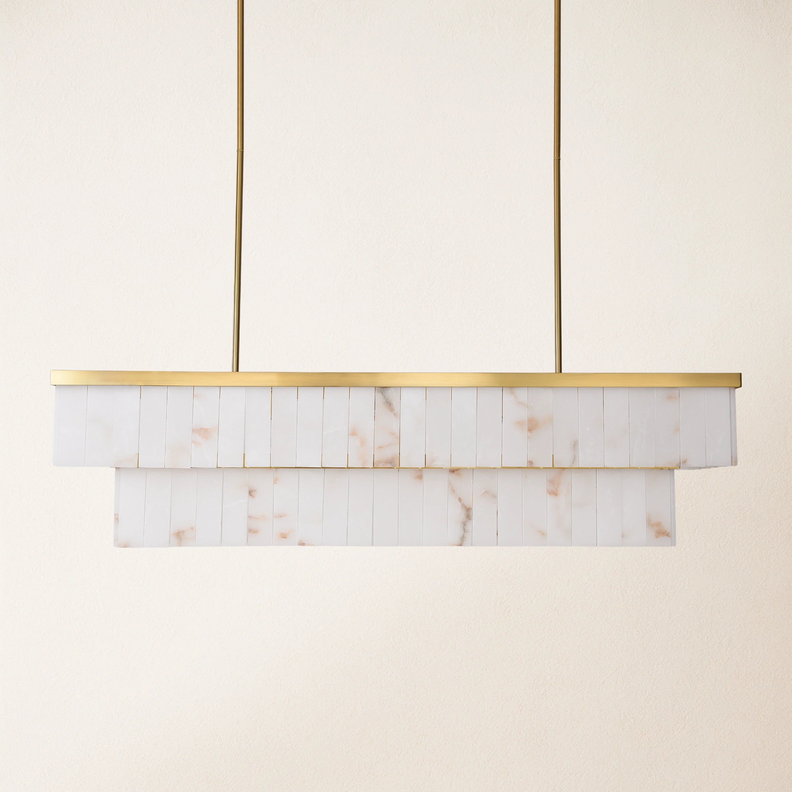 Solmare Alabaster Rectangular Chandelier 55"W