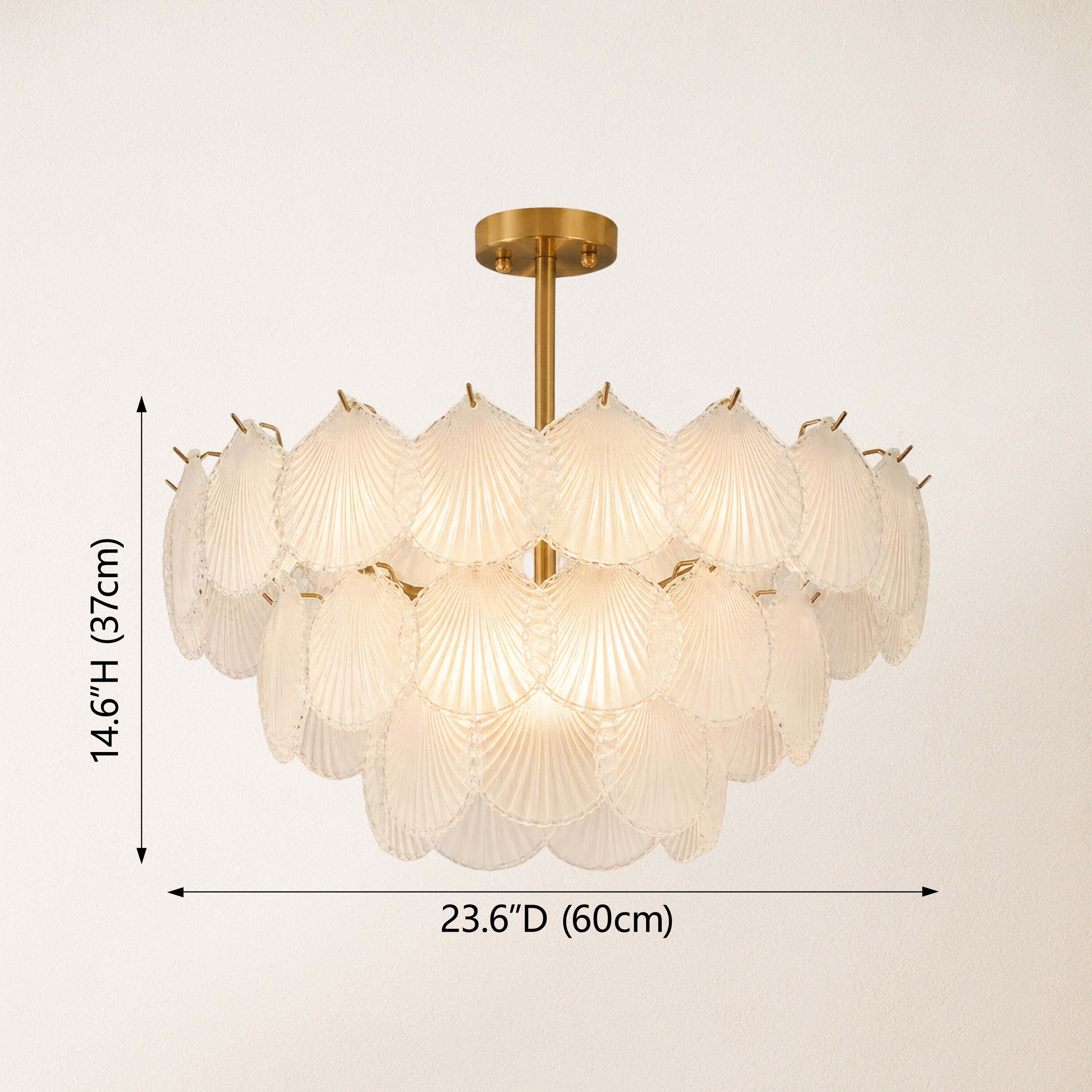 Marivelle Luxury Shell Glass Chandelier