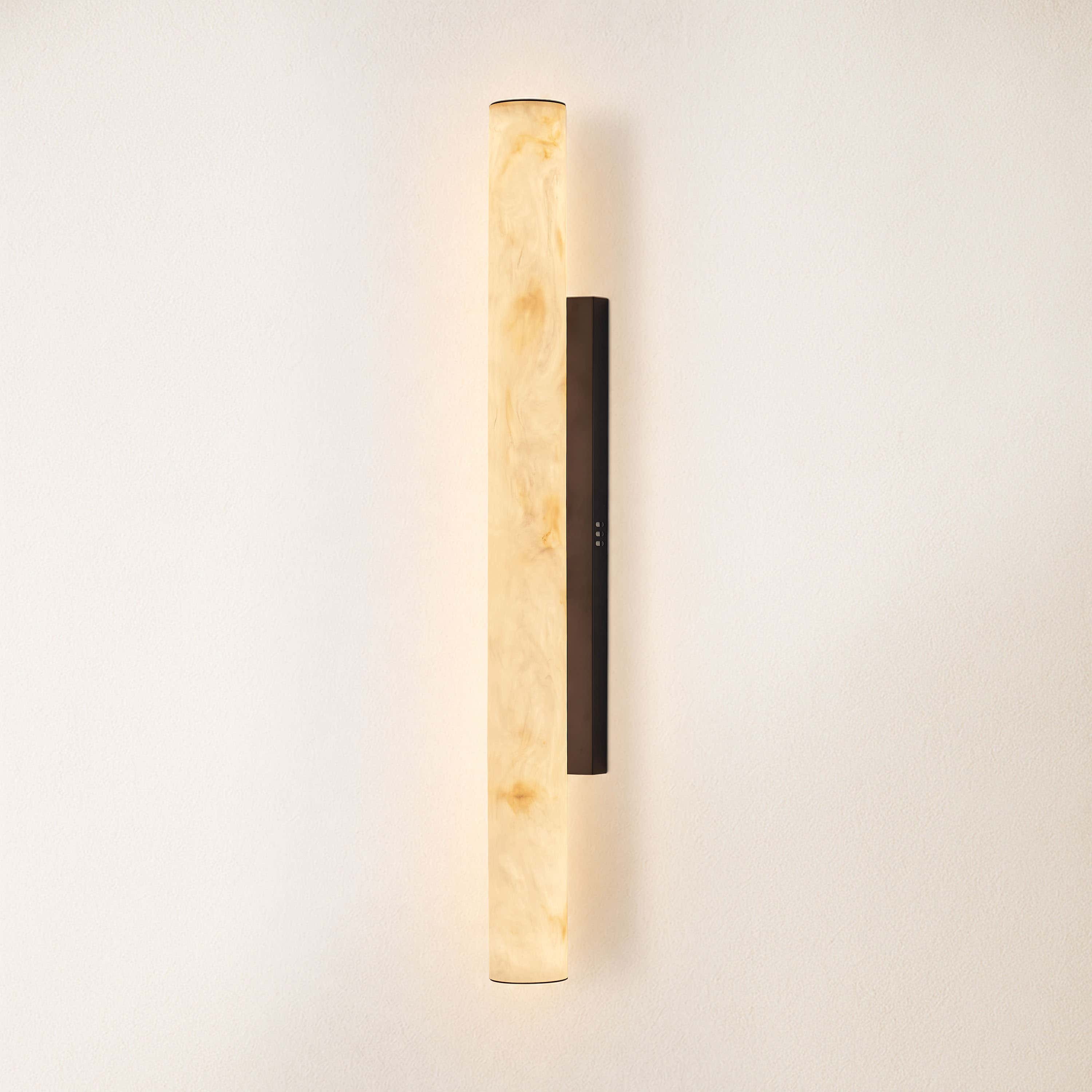 Sylvia Palladian Resin Alabaster Texture Wall Sconce 36"H