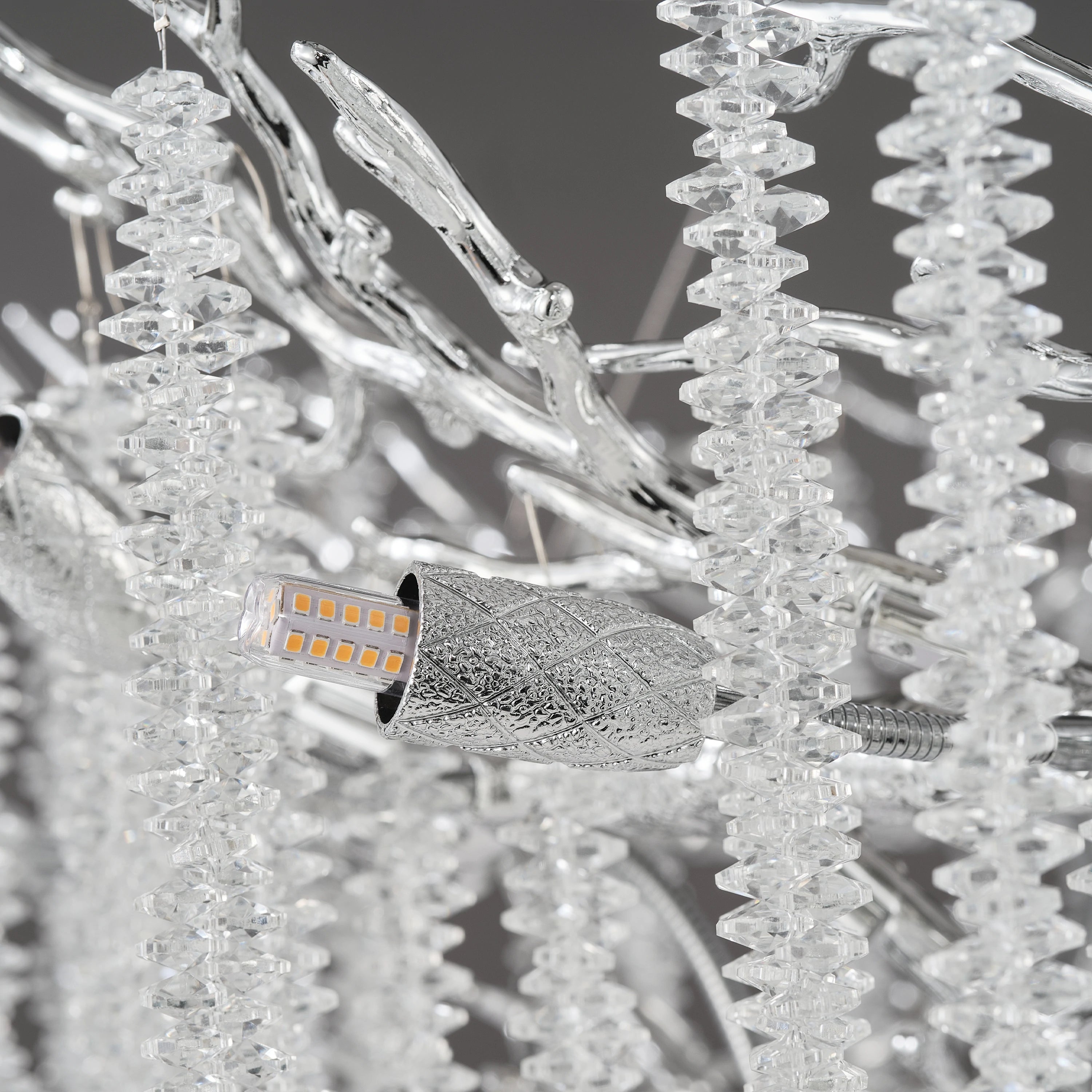 Snow Tree Branch Crystal Chandelier 40"D#Finish_Silver