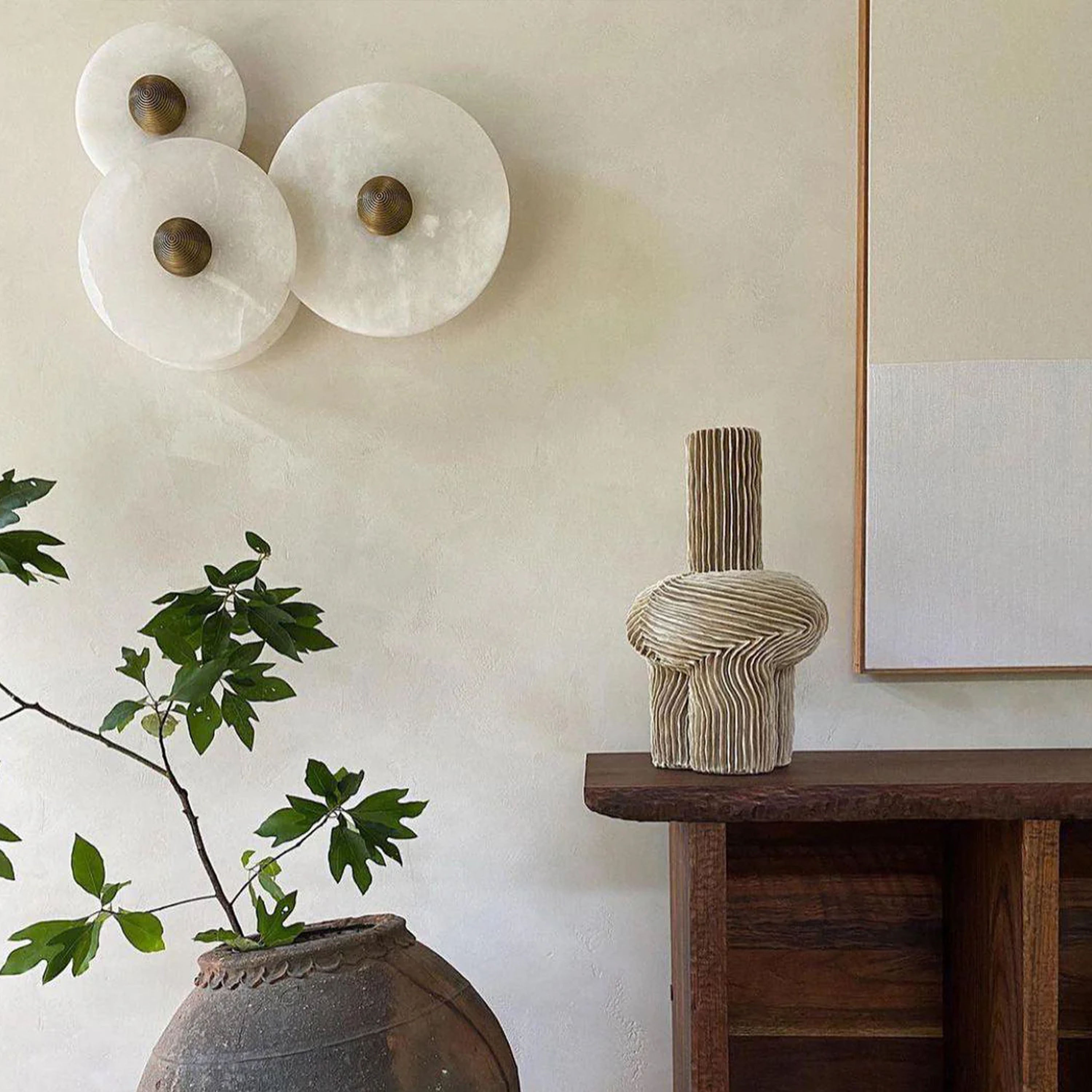 Miles Alabaster Wall Lamp 8"D