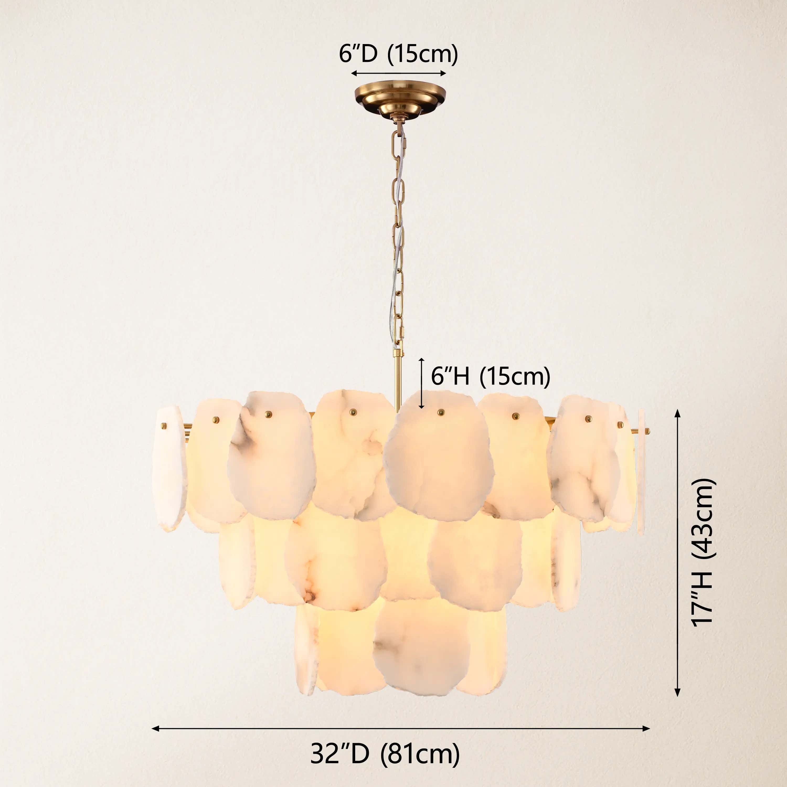 Moira Alabaster Multi-Tier Round Chandelier 32"D#Finish_Gold