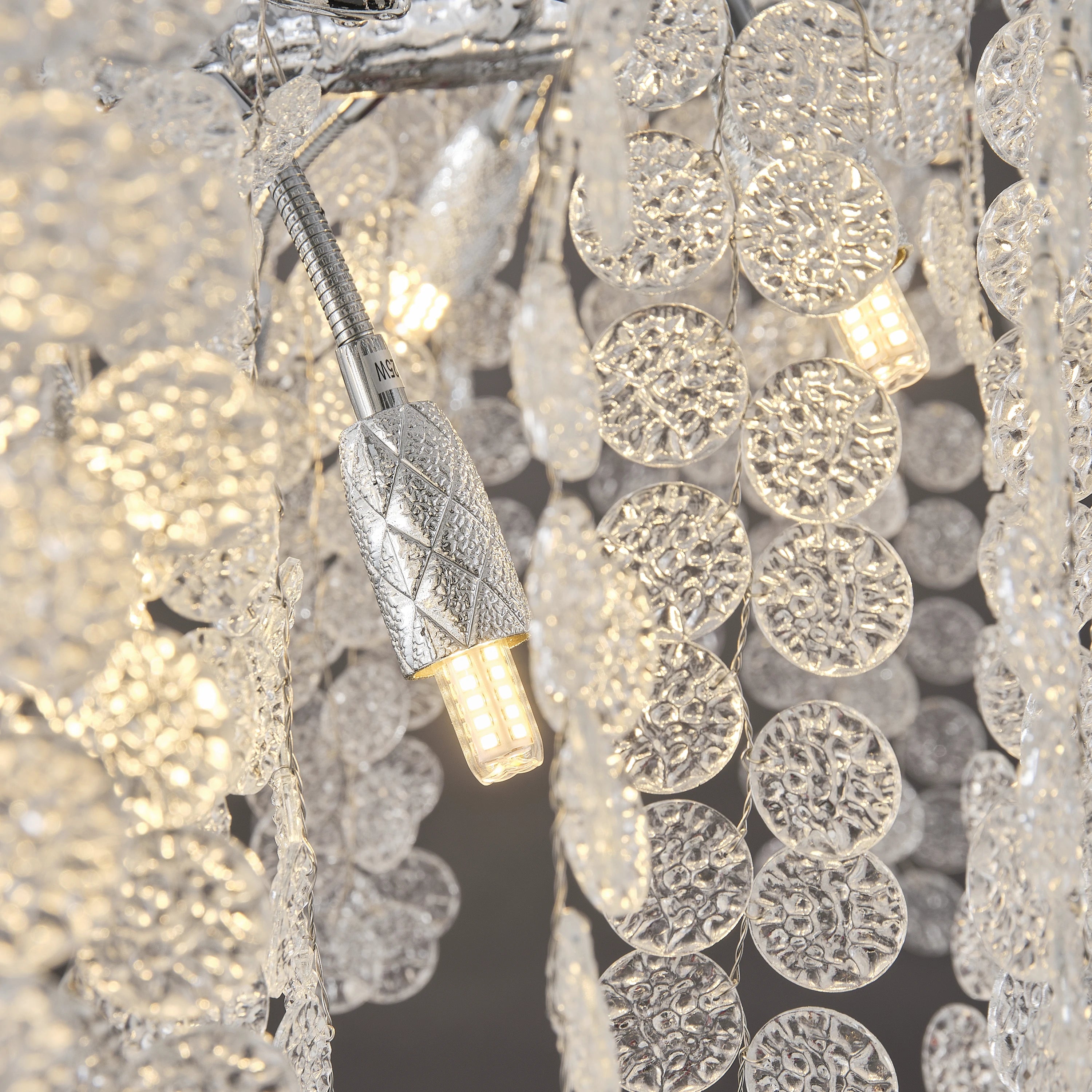 Shiro Noda Crystal Tree Branch Linear Chandelier 72"W#Finish_Silver