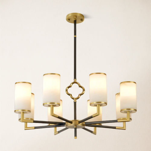 Moralischer mehrschichtiger Branda Alabaster-Kronleuchter, rund, 86,4 cm Durchmesser