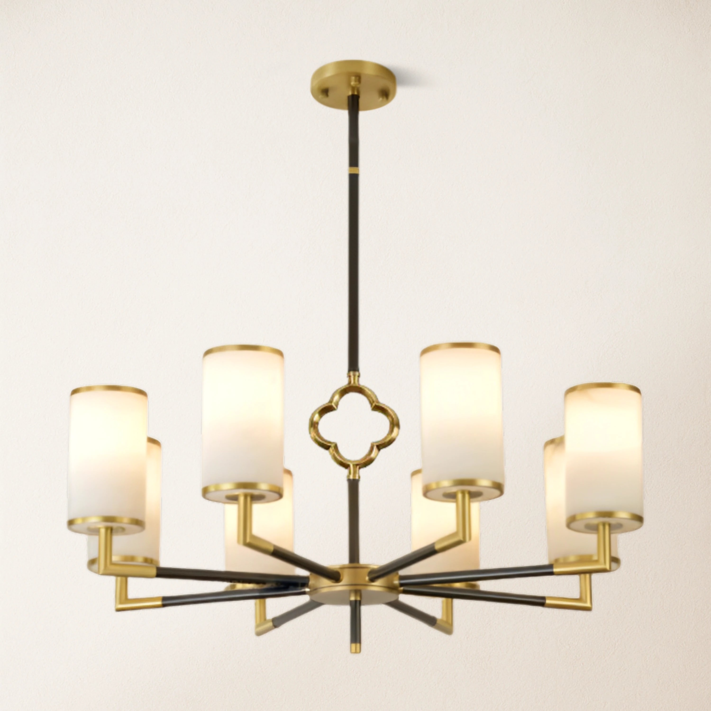 Moral Multi-layer Branda Alabaster Round chandelier 34"D#Finish_Gold