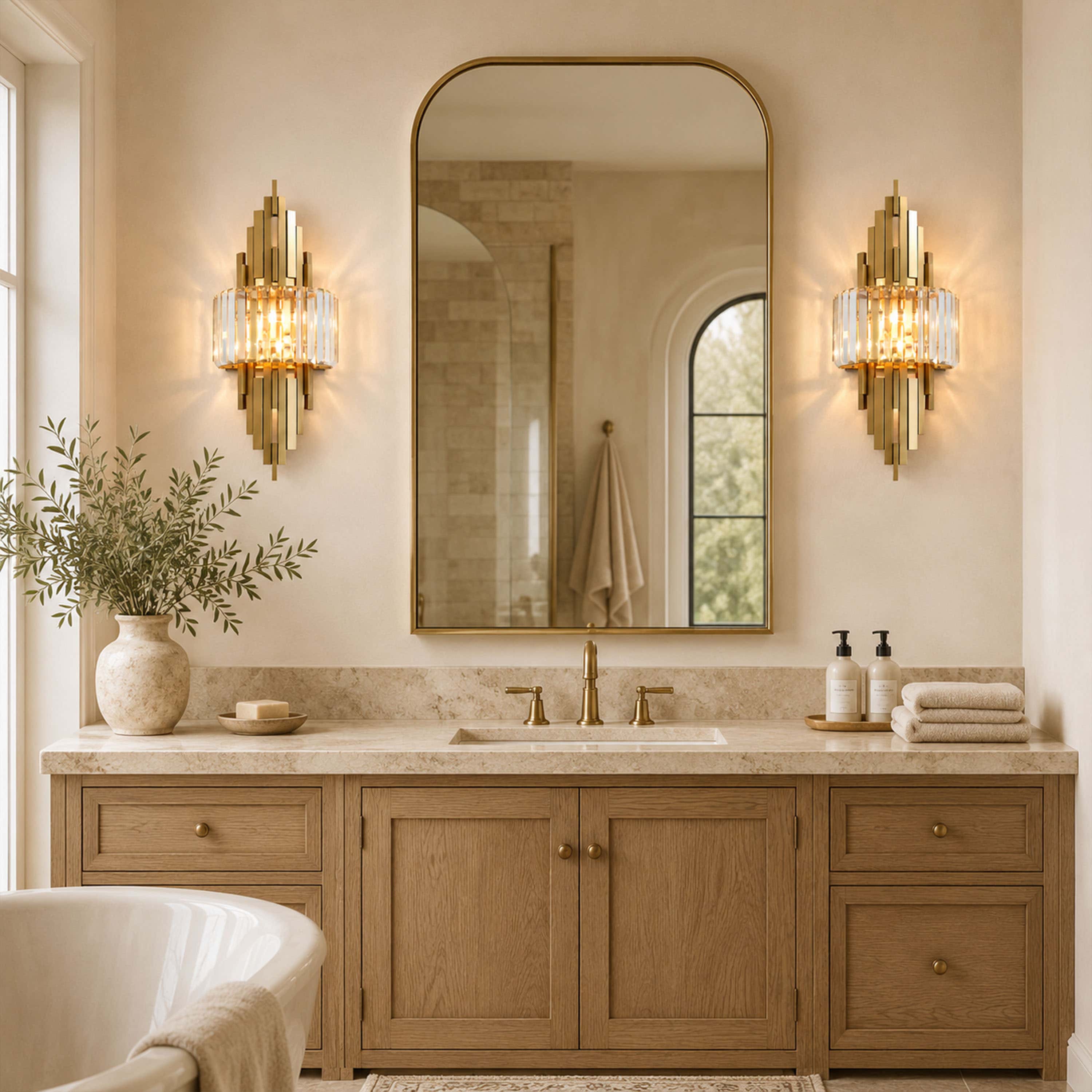 Solvoria Crystal Stepped Column Wall Sconce