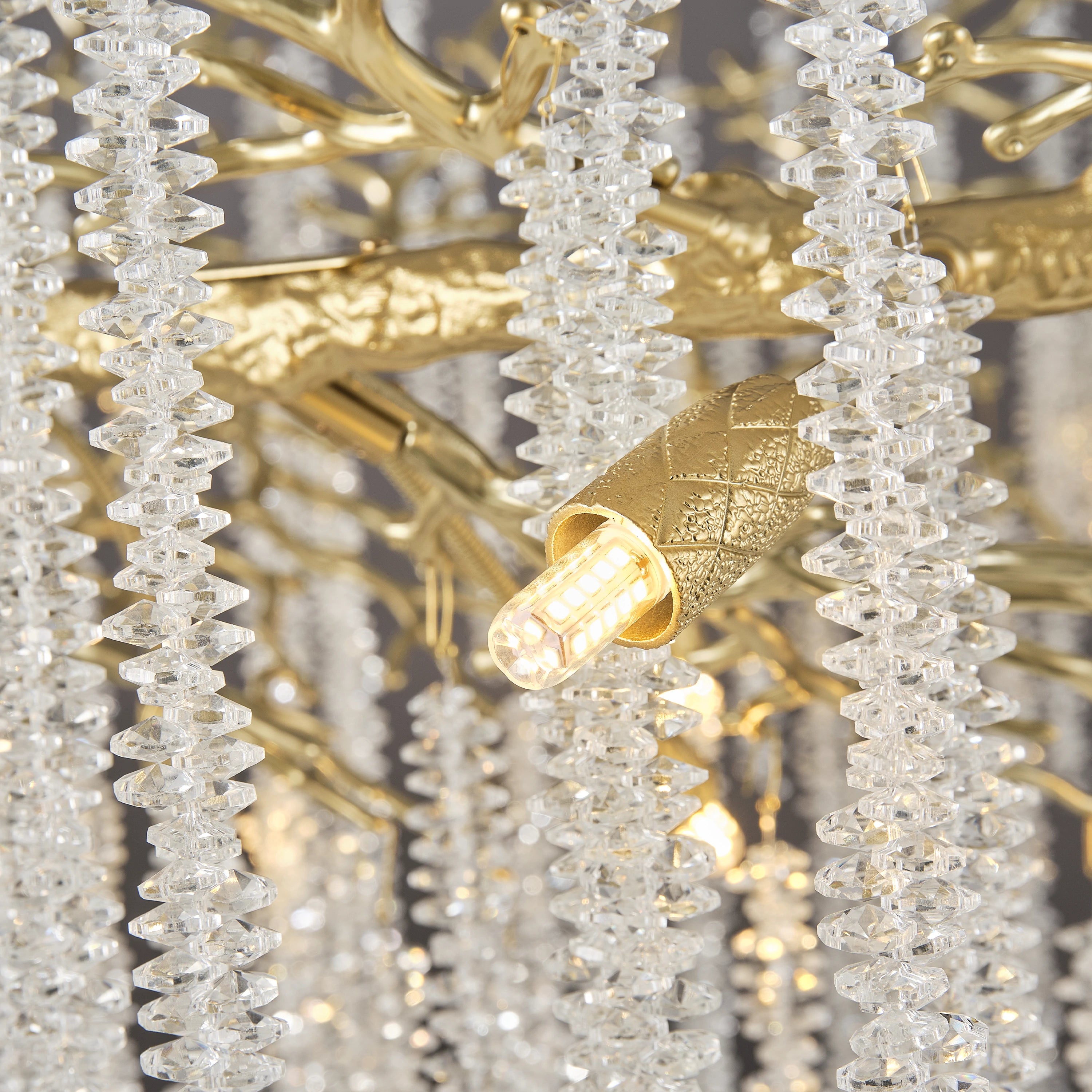 Snow Tree Branch Crystal Chandelier 40"D#Finish_Gold