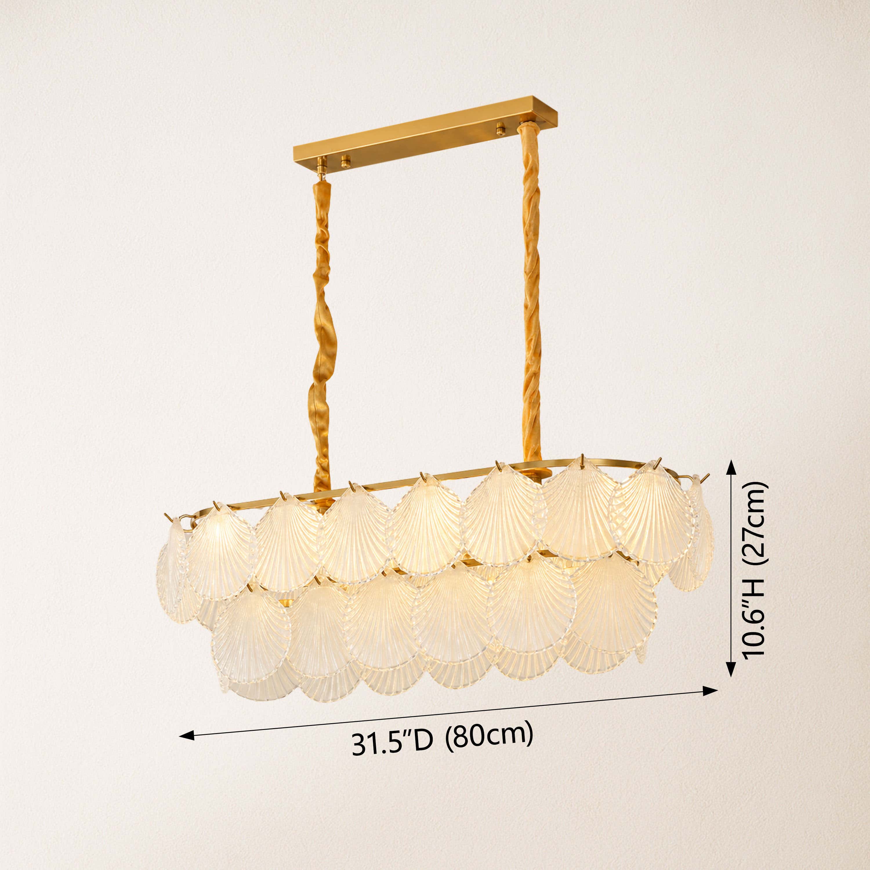 Marivelle Luxury Shell Glass Chandelier