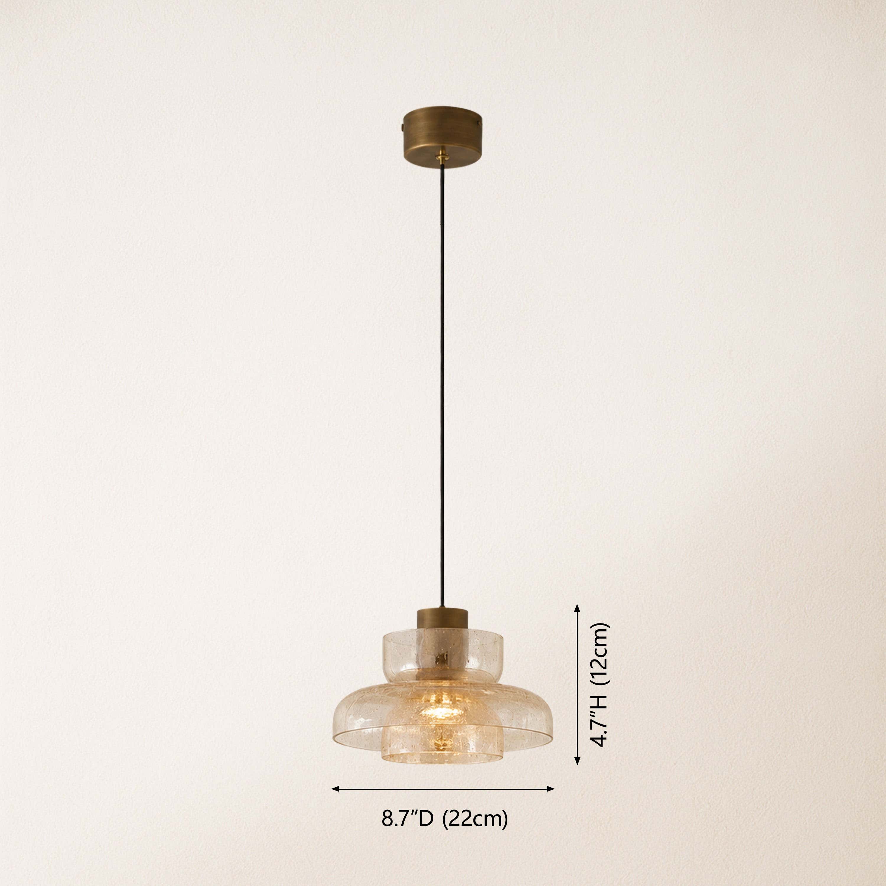 Zendria Crackle Glass Pendant Light