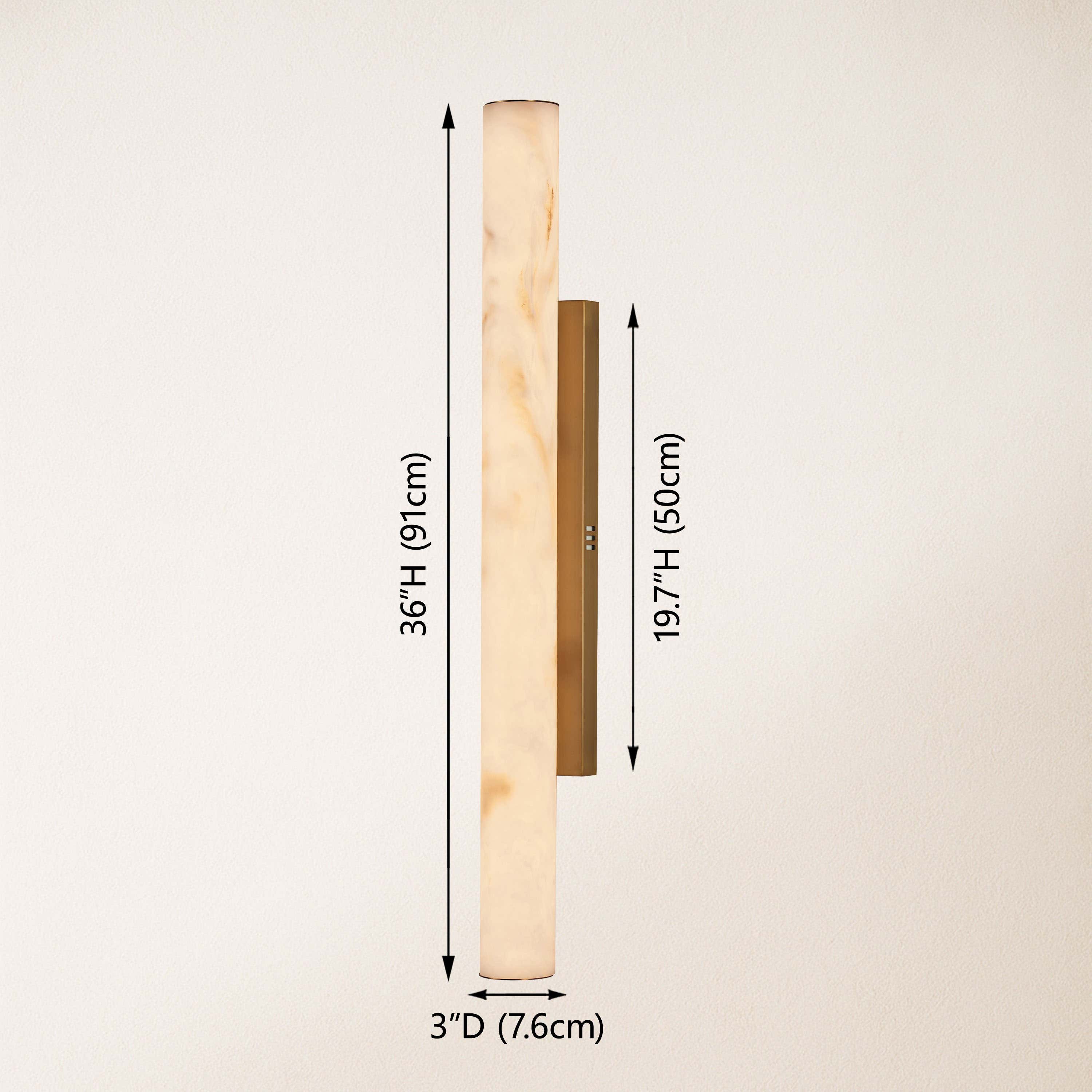 Sylvia Palladian Resin Alabaster Texture Wall Sconce 36"H