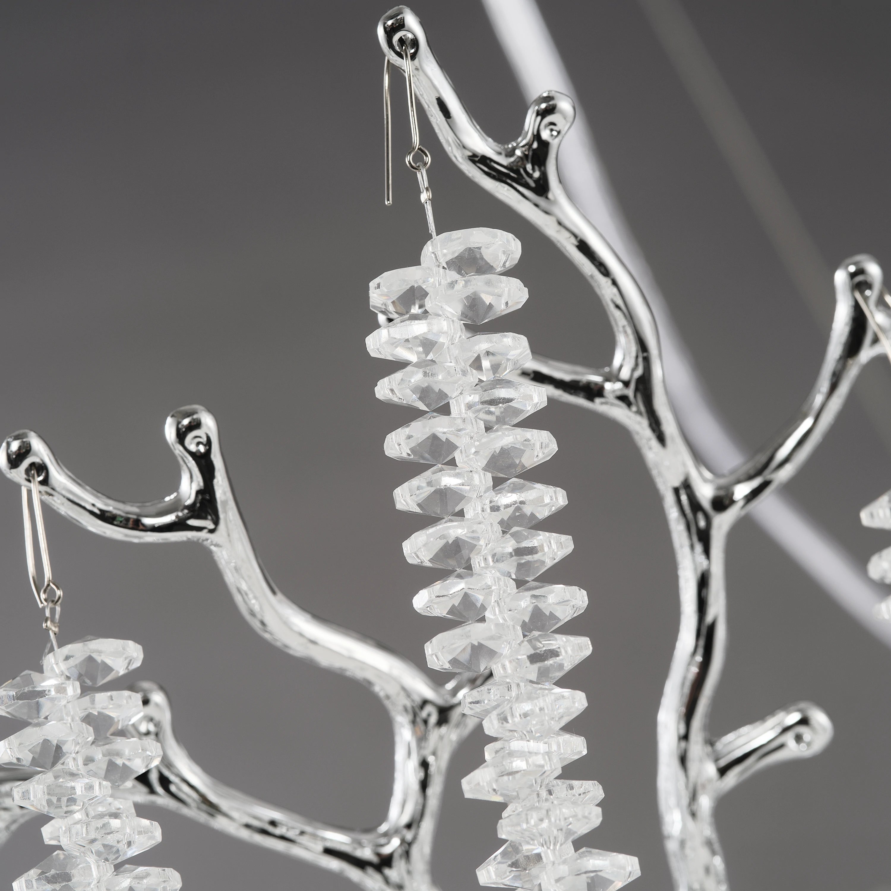 Snow Tree Branch Crystal Chandelier 40"D#Finish_Silver