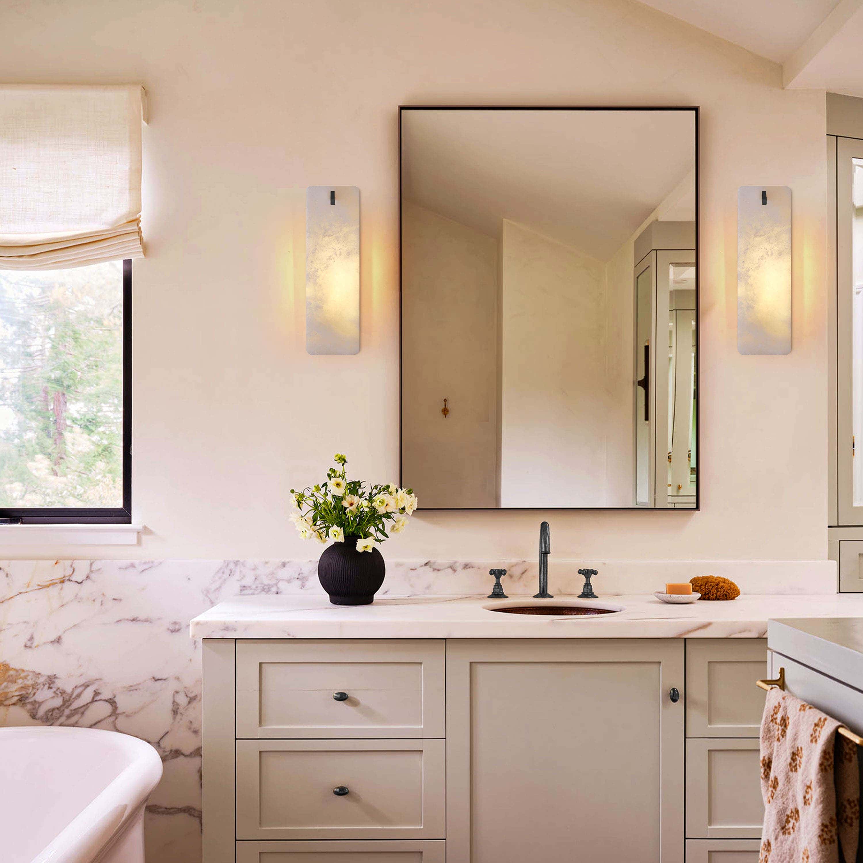 Lunara Alabaster Wall Sconce 16"H