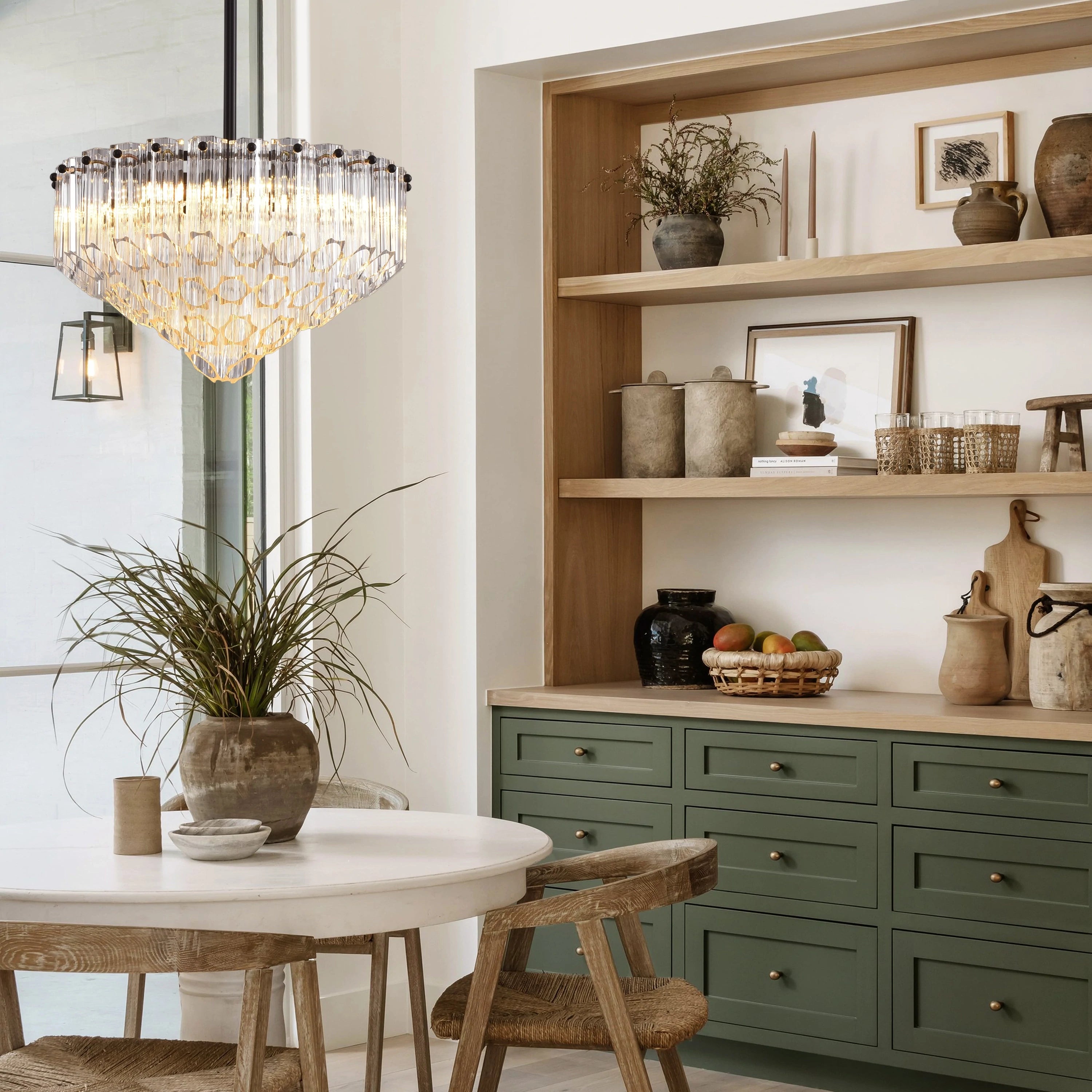 Ethereal Crystal Radiance Runder Kronleuchter 14"D