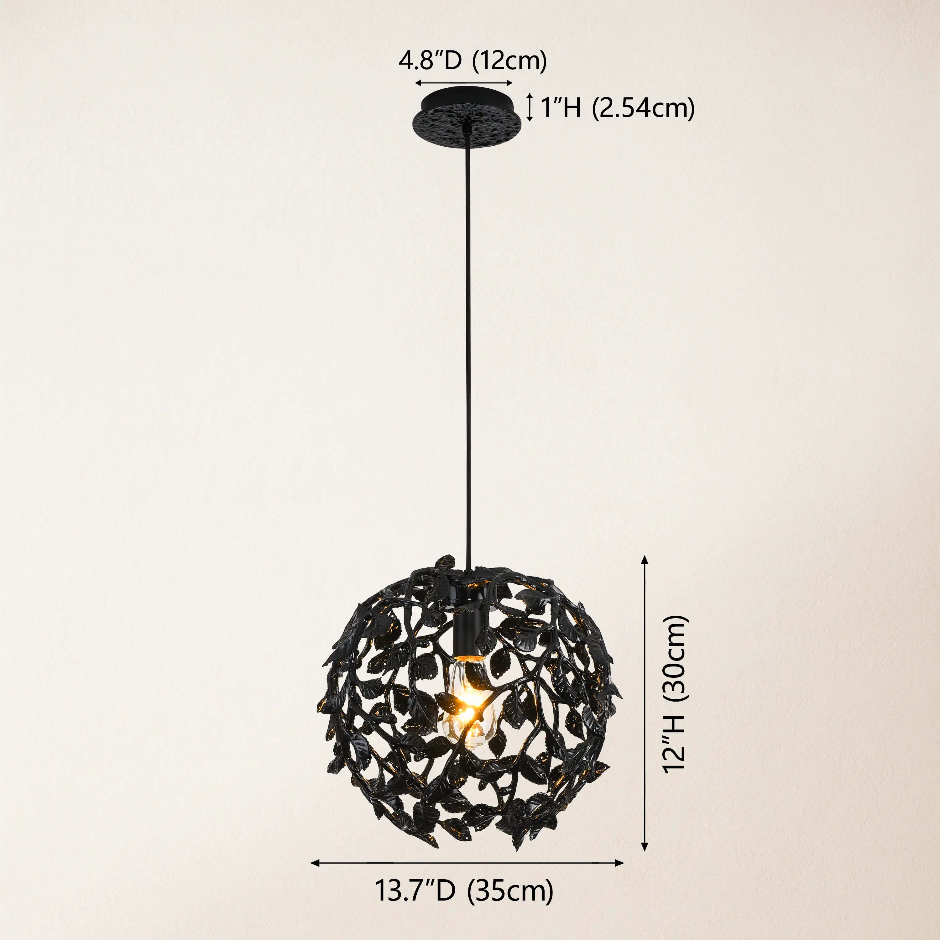 Elara Black Spherical Cage Chandelier 14"D