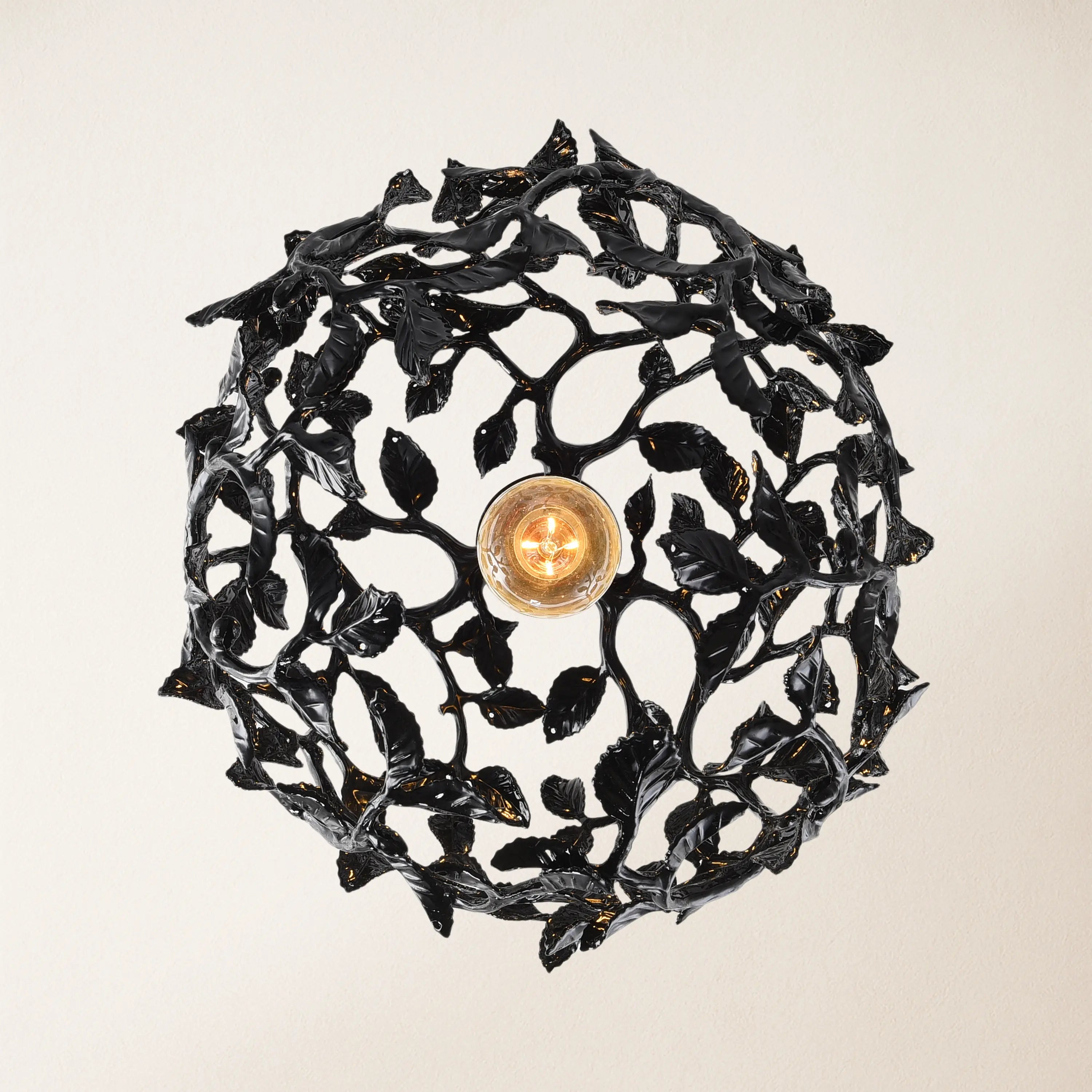 Elara Black Spherical Cage Chandelier 14"D