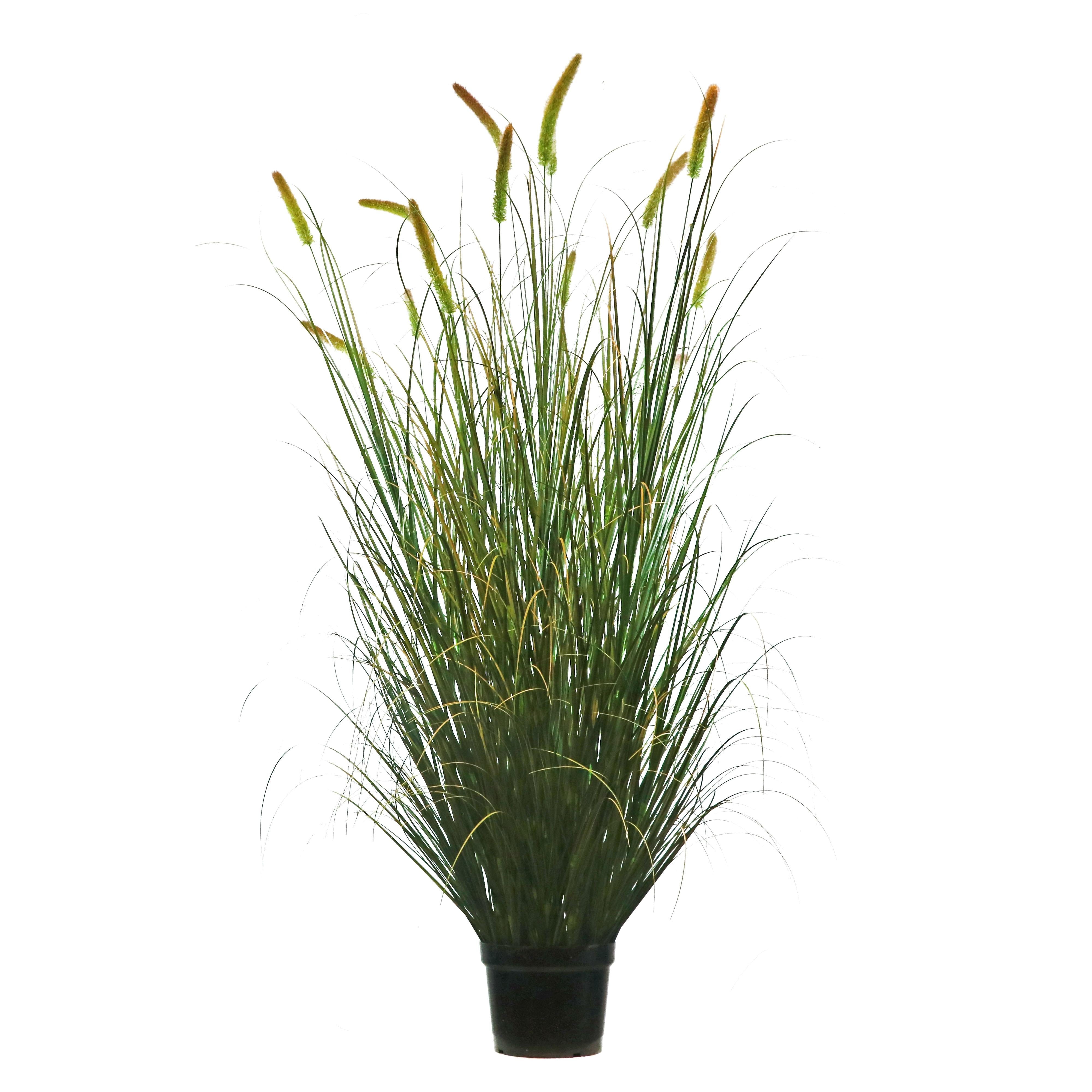 Artificial 14-Head Long Cat Tail with Curved Onion Grass Bonsai 79"H