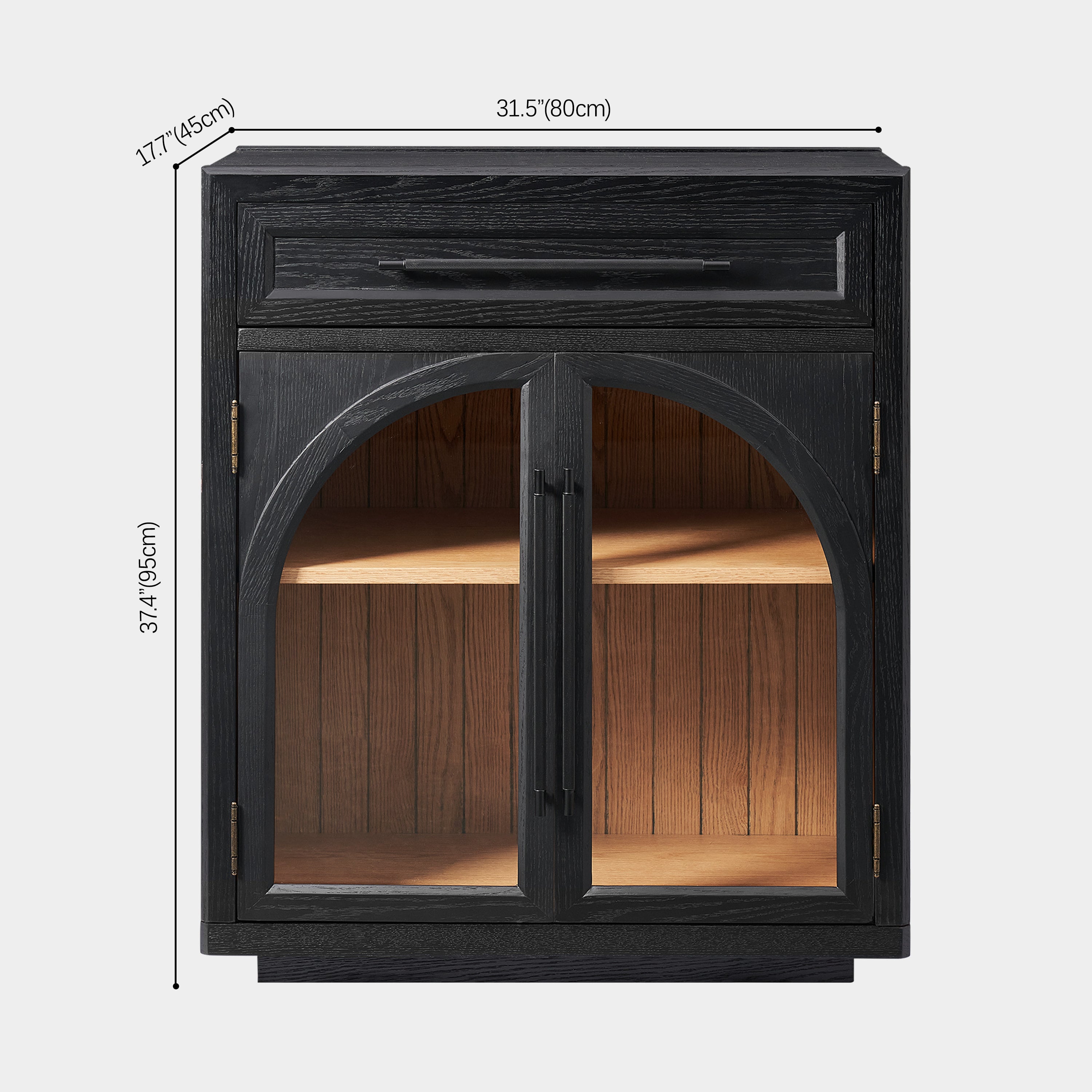 Alvar gewölbtes 96" Sideboard aus Eiche mit Schubladen (3er-Set)