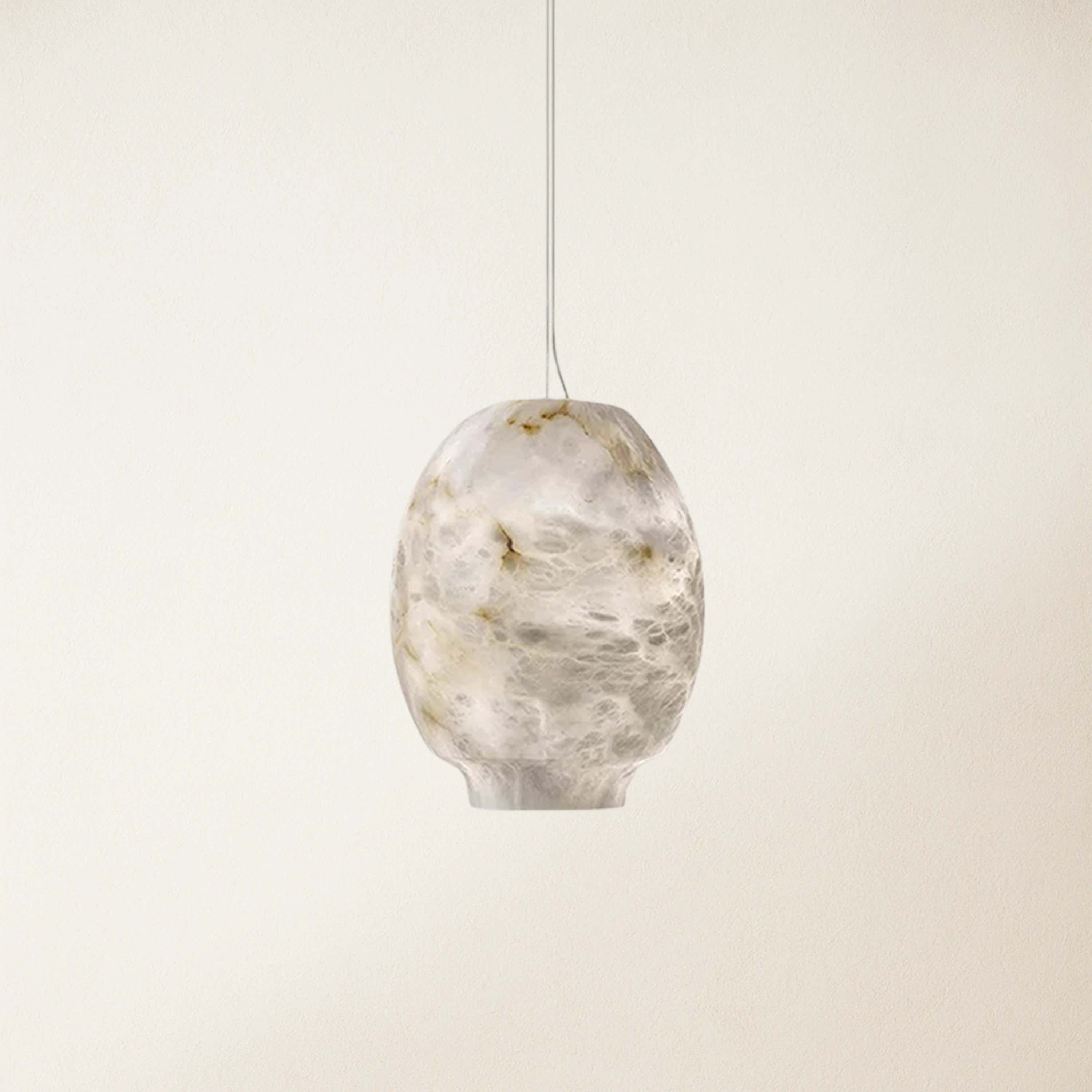 Dadaly Alabaster Lantern Small Art Round Pendant 7"W