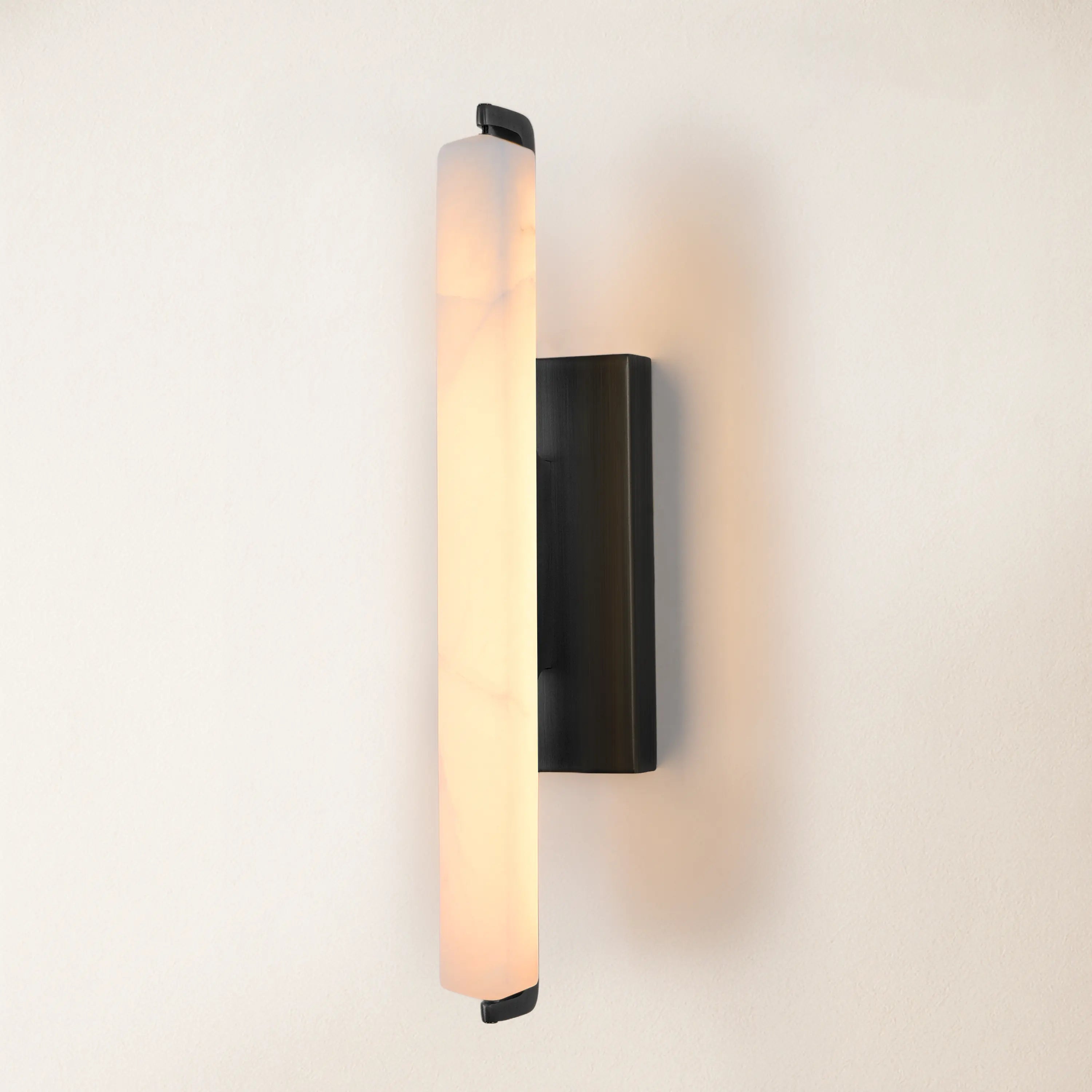 Clara Glow Alabaster Single Wall Sconce 19"H#Finish_Black