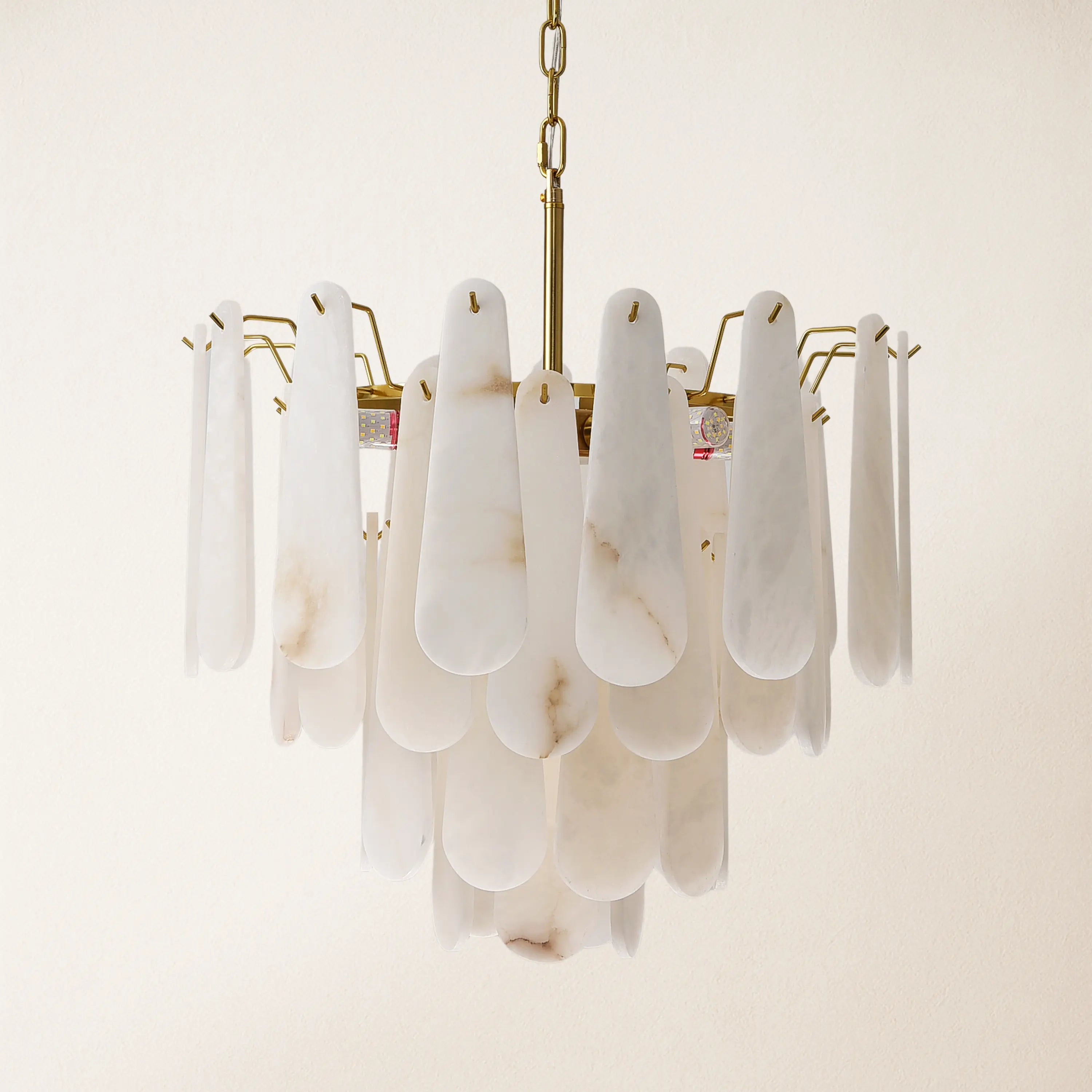 Caldera Alabaster Round Chandelier 22"#Finish_Gold