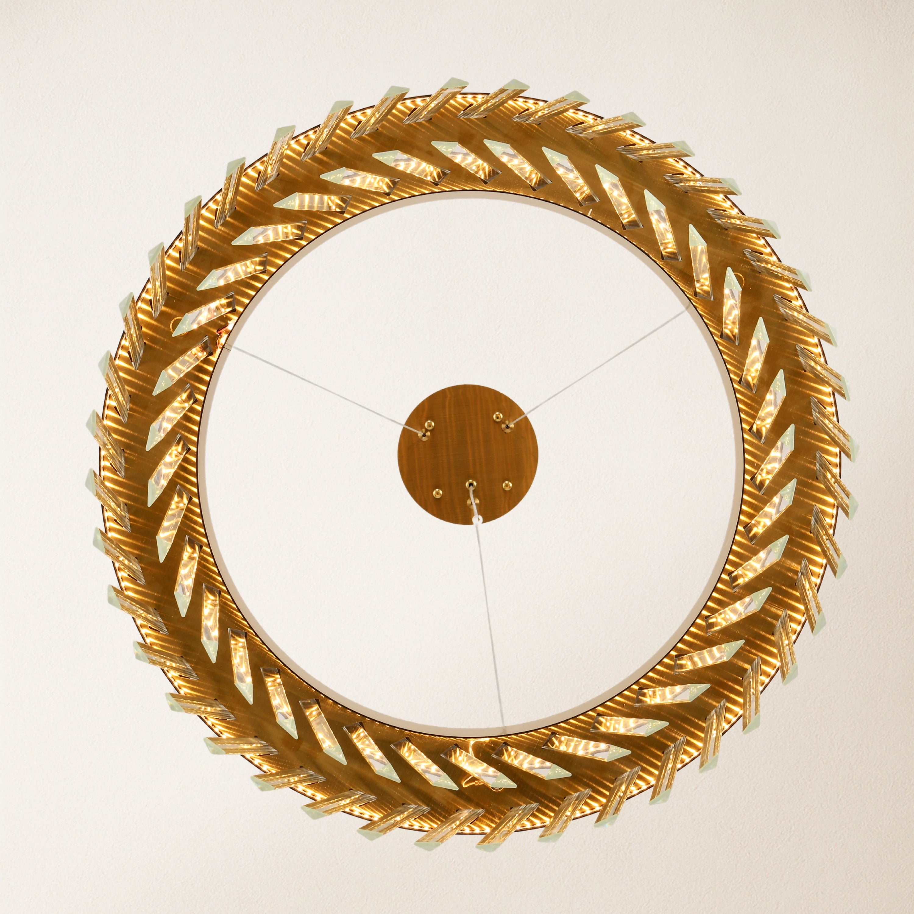 Runder Kronleuchter aus Vetro-Prismenkristall, 23,6 Zoll Durchmesser