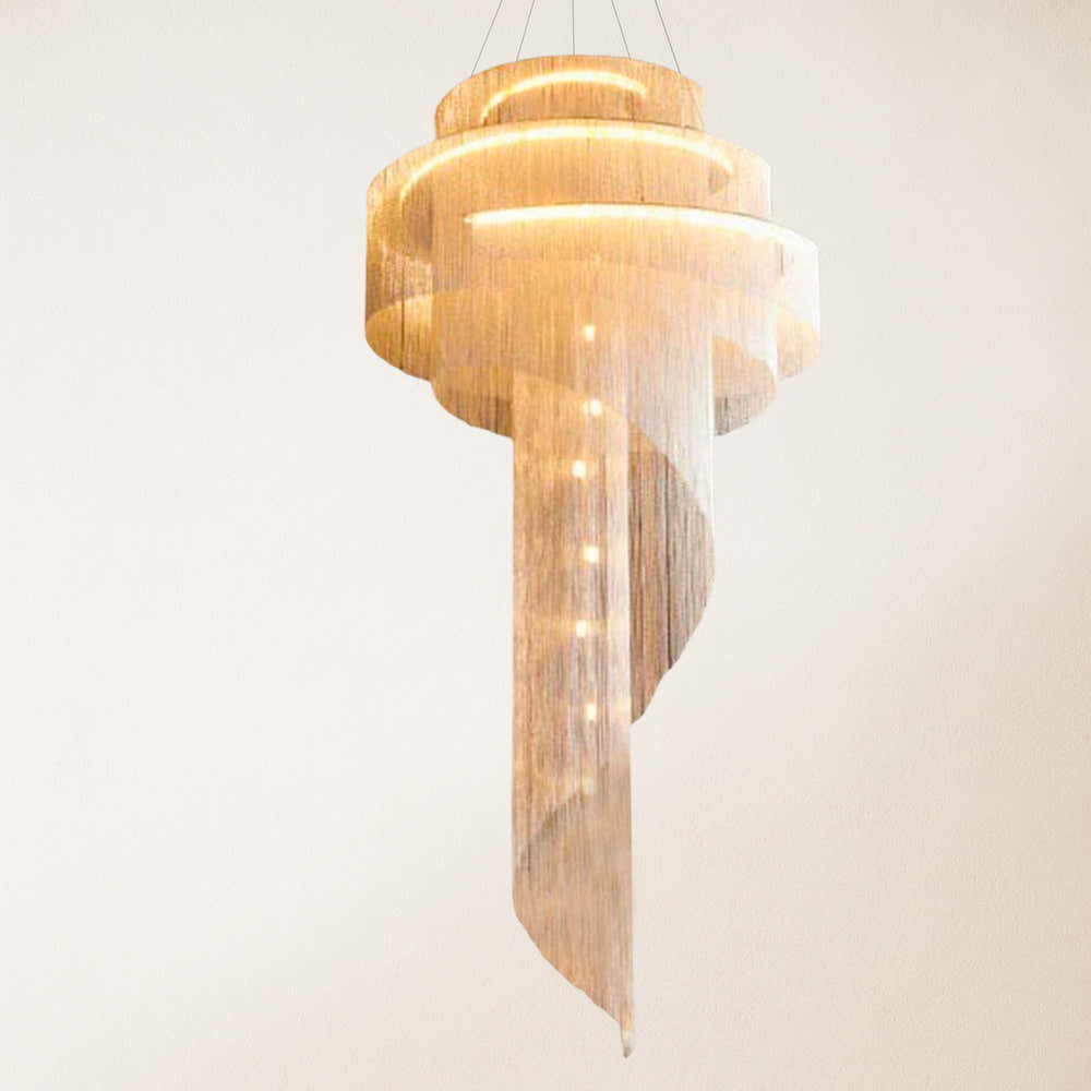 Teresa Cadena Metal Chain Tassel Entryway Chandelier 40"D