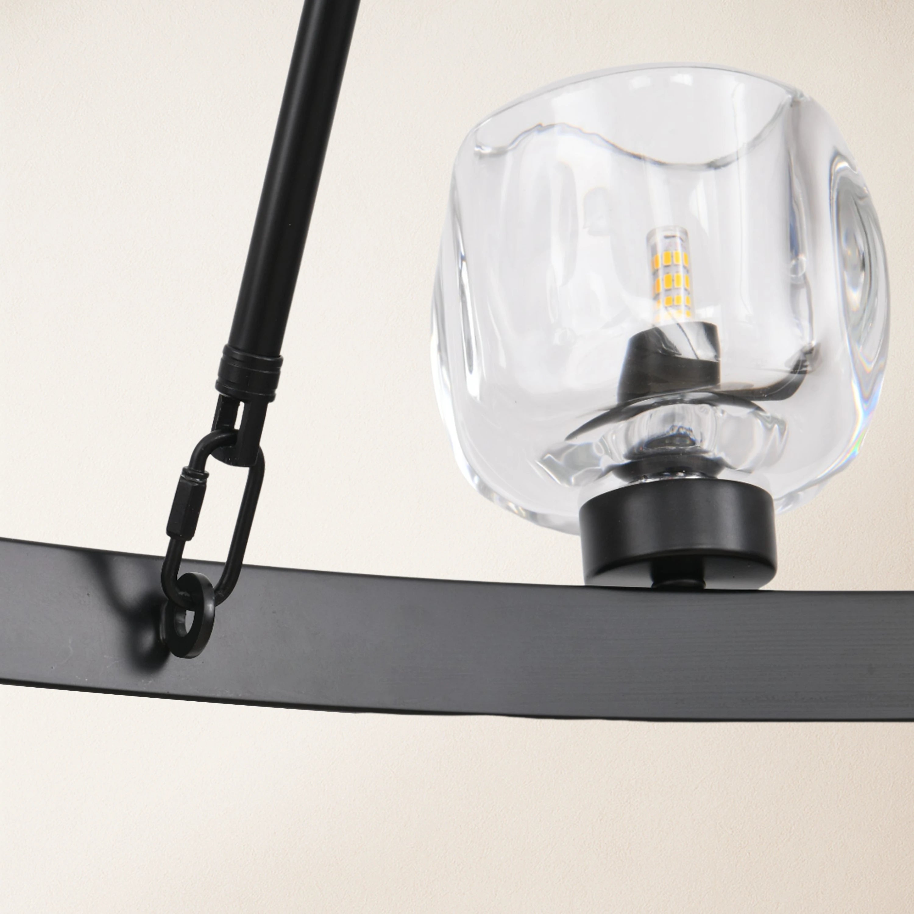 Vellum Round Chandelier 48"D#Finish_Black