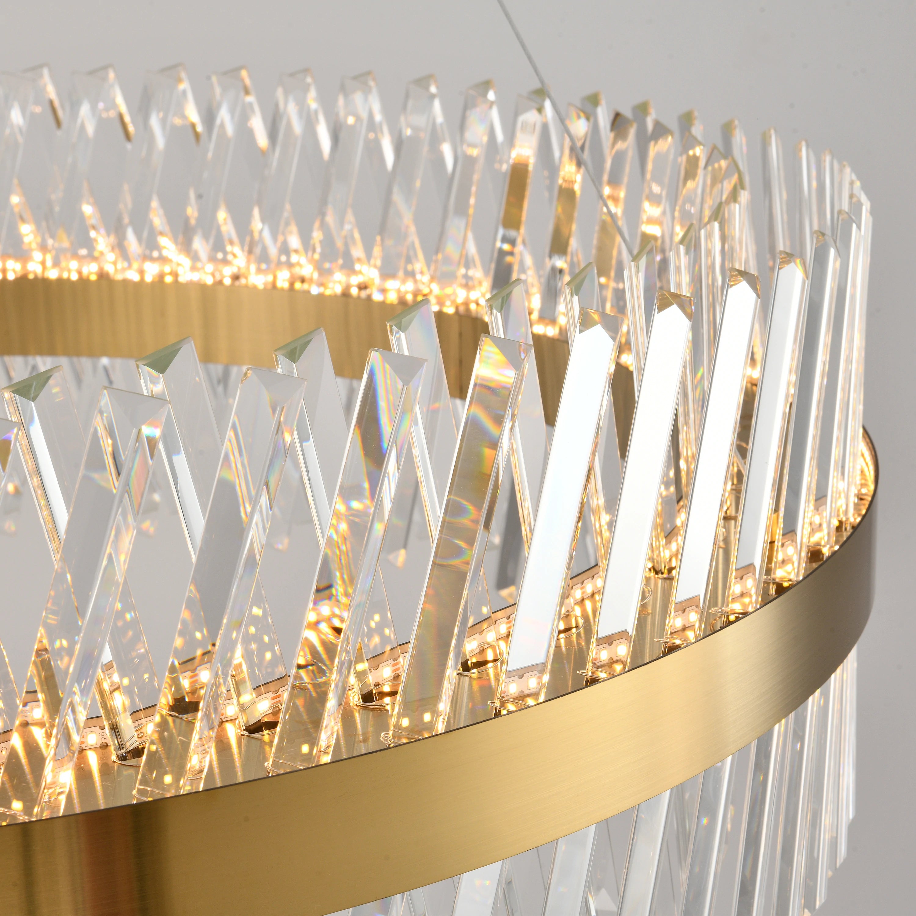 Runder Kronleuchter aus Vetro-Prismenkristall, 101,6 cm Durchmesser