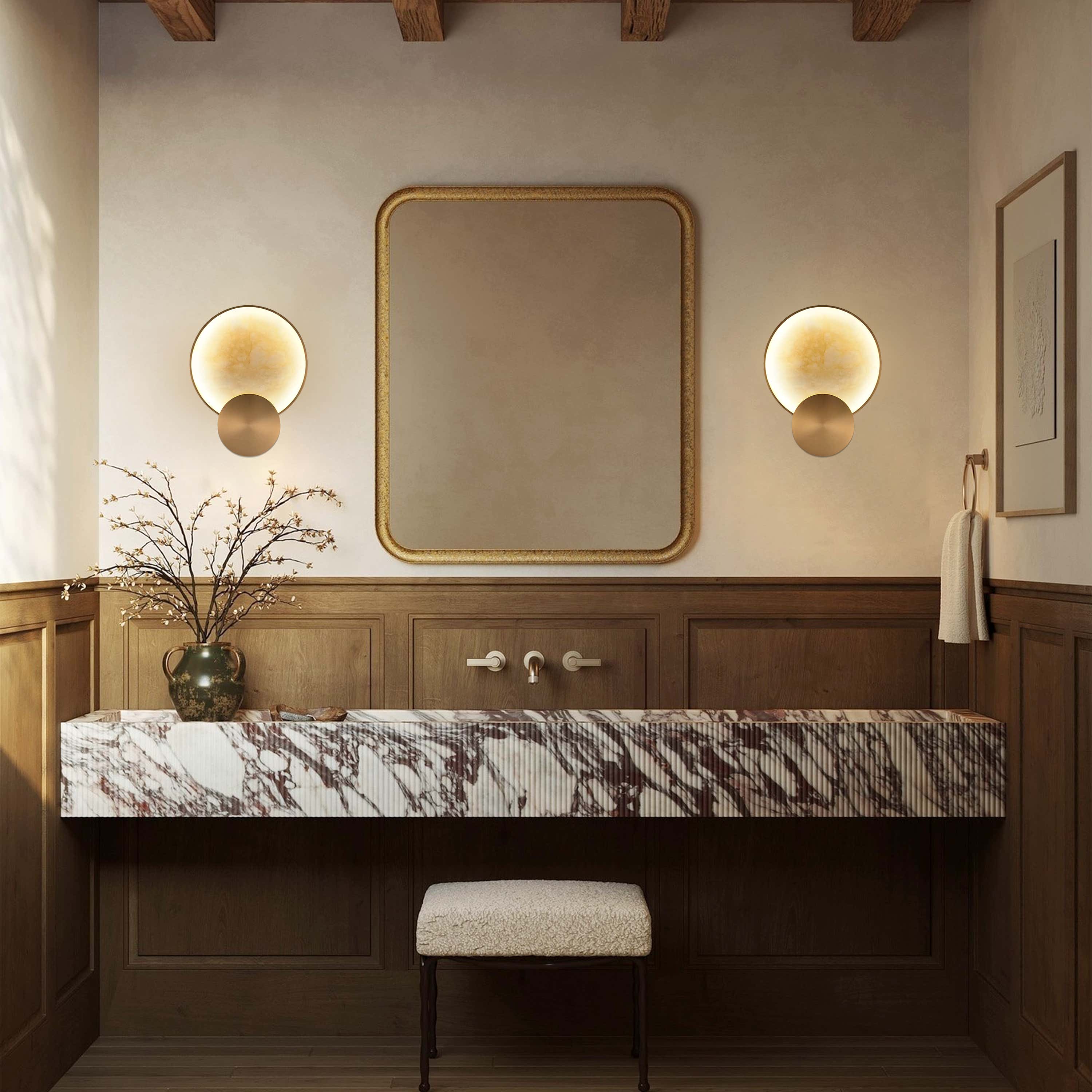 Mintreux Terre Sve Alabaster Wall Sconce 8''D