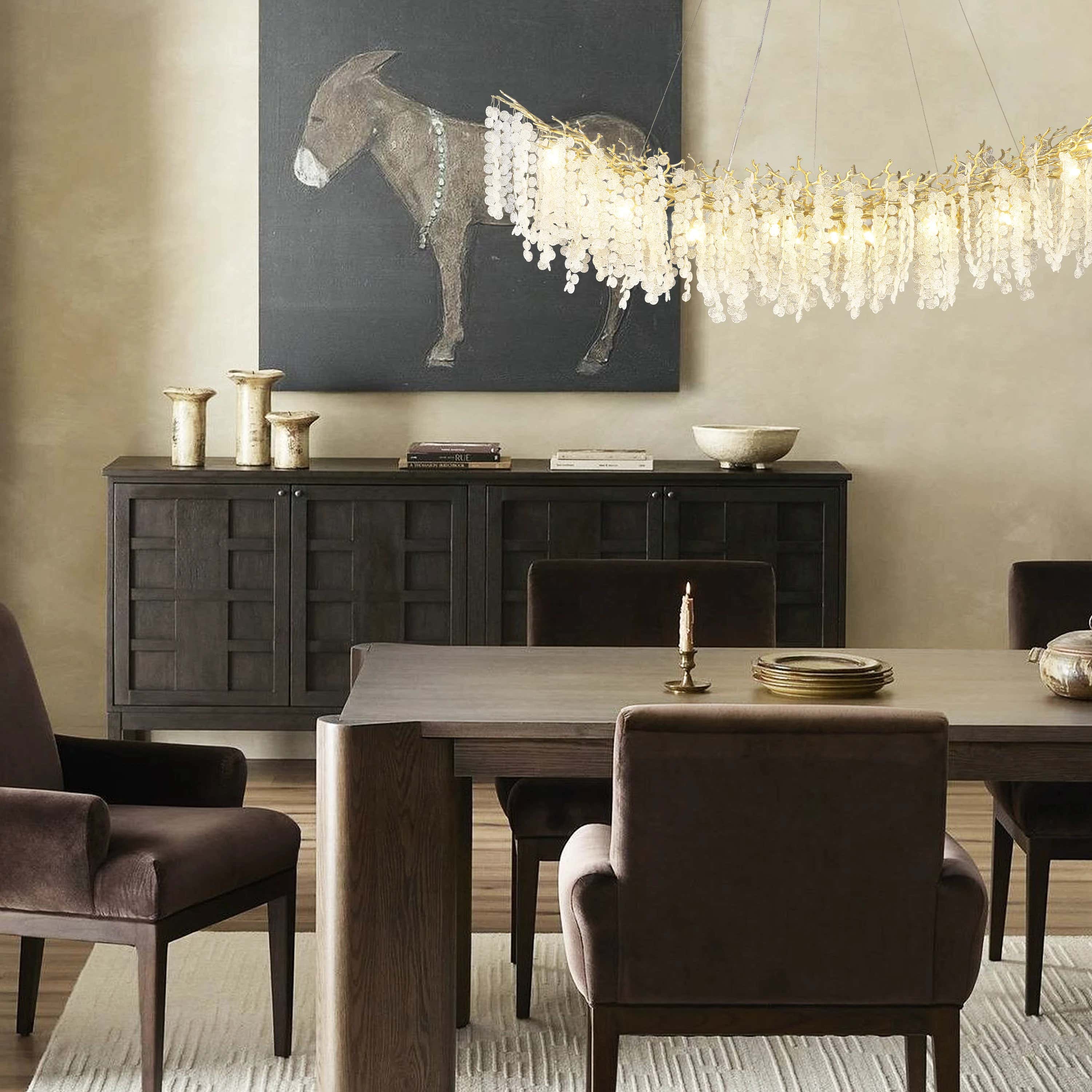 Shiro Noda Crystal Tree Branch Linear Chandelier 72"W