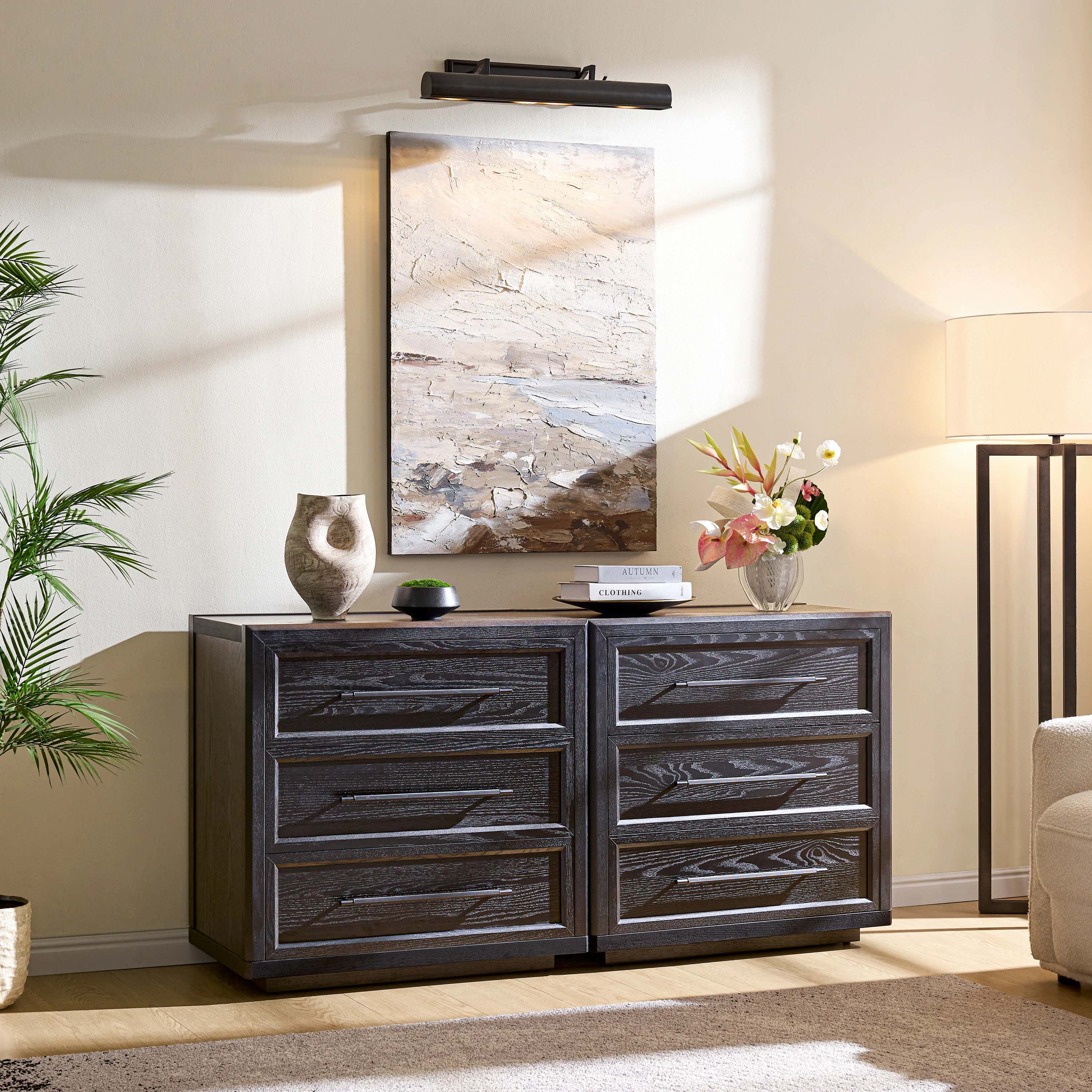 Alvar 63″ Eichenkommode mit 6 Schubladen (2er-Set)