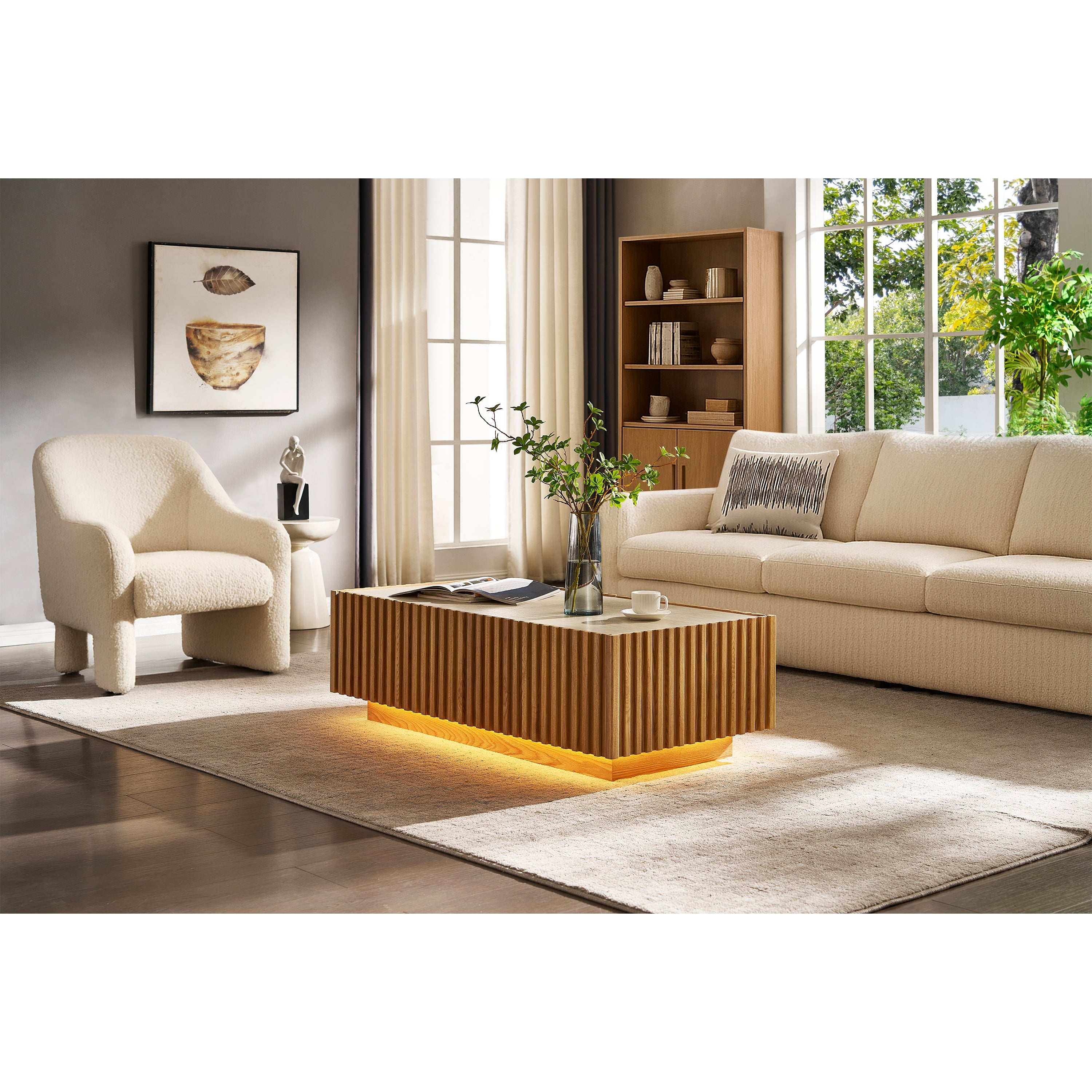 Rechteckiger Couchtisch Isla aus Eiche, 119 cm