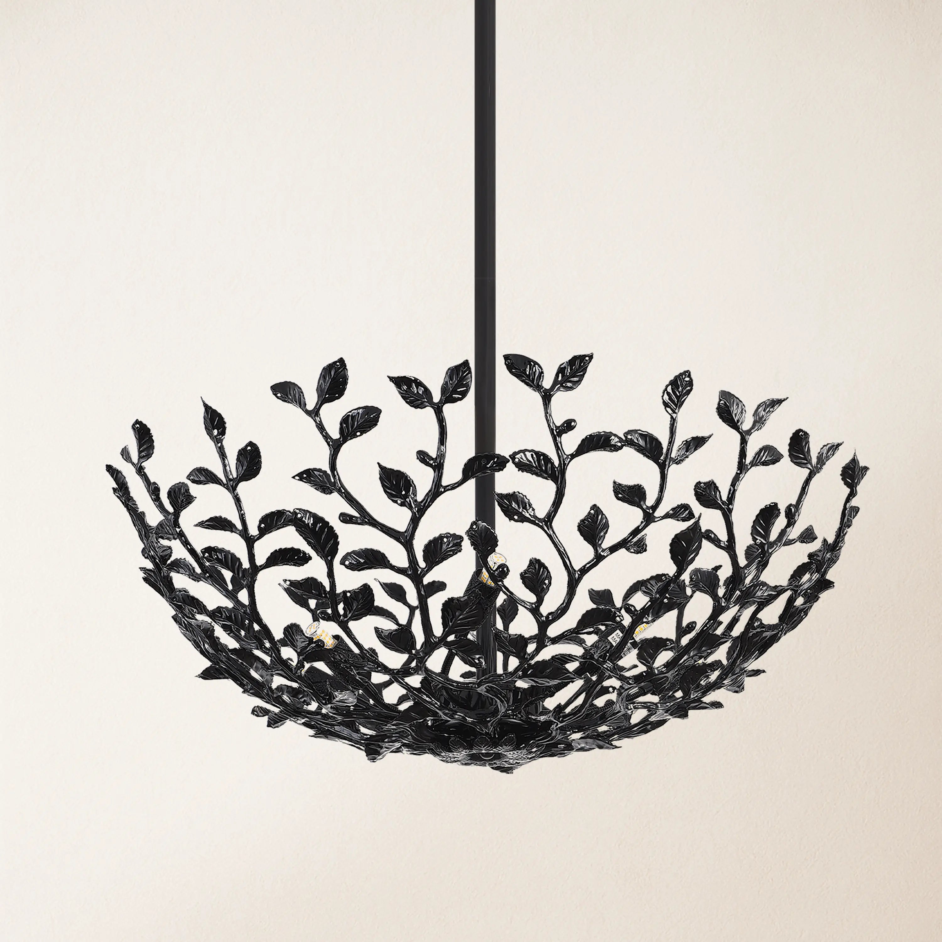 Elara Black Tree Branch Semi Flush Mount Chandelier 26"D