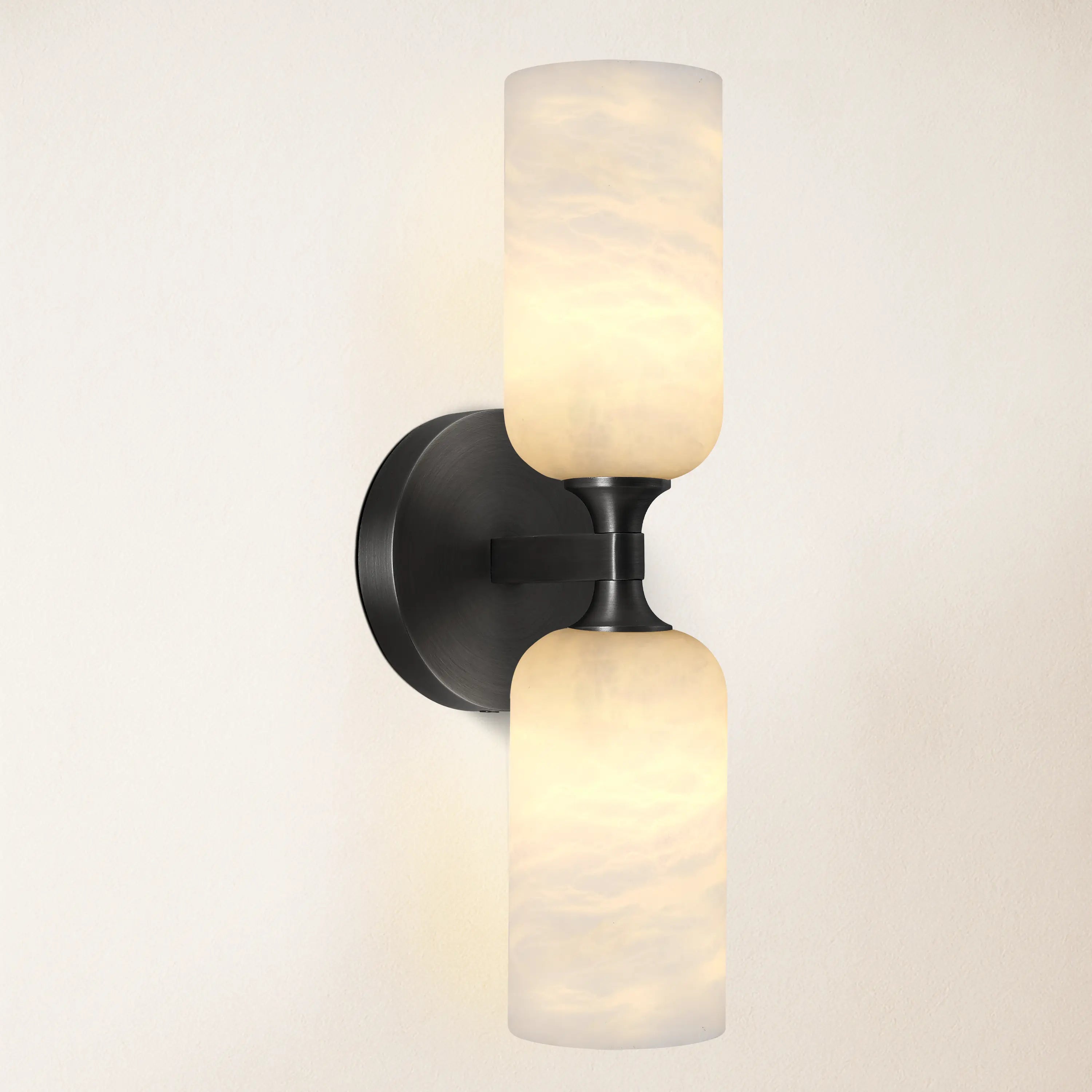 Axis Alabaster Wall Sconce 14"H#Finish_Black