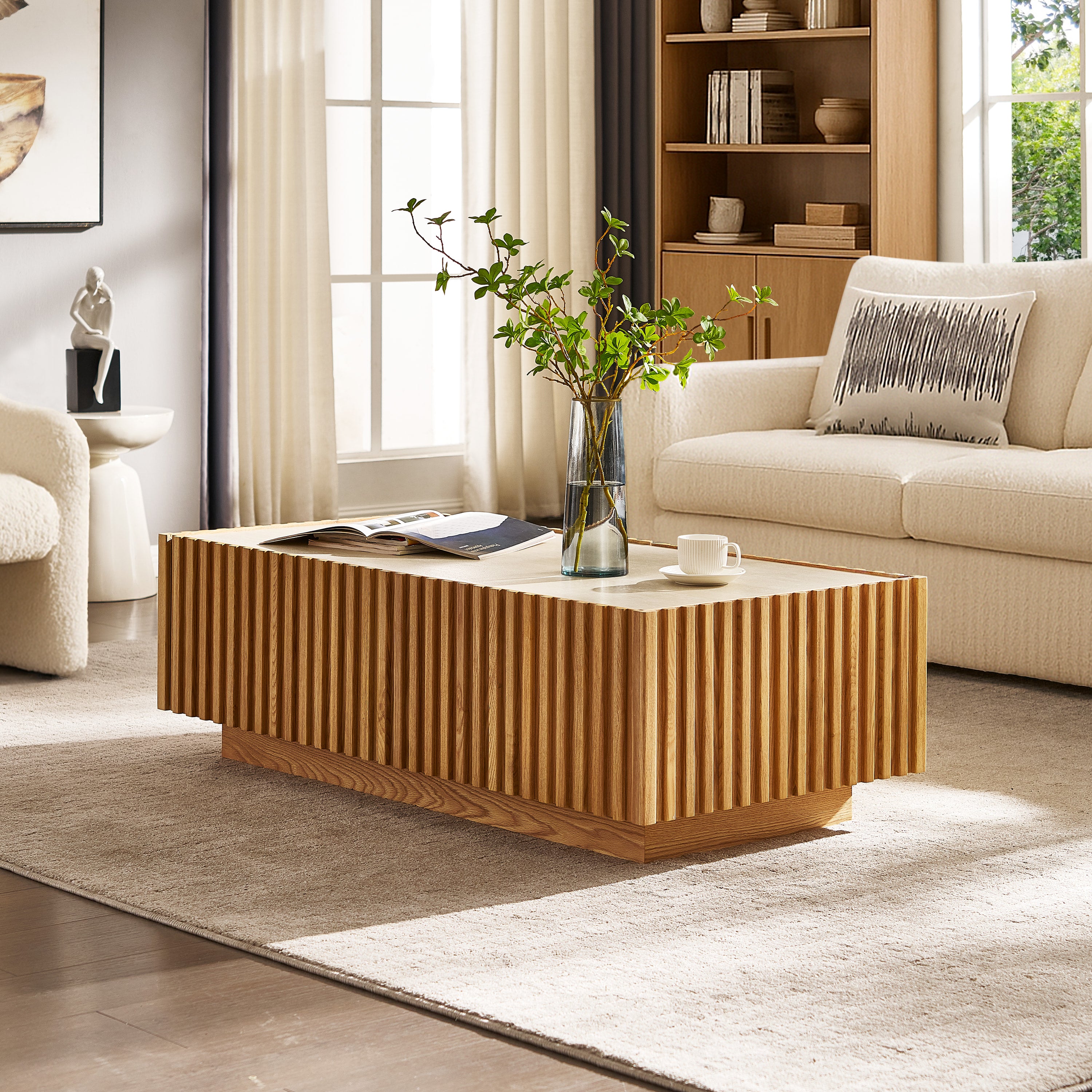 Rechteckiger Couchtisch Isla aus Eiche, 119 cm