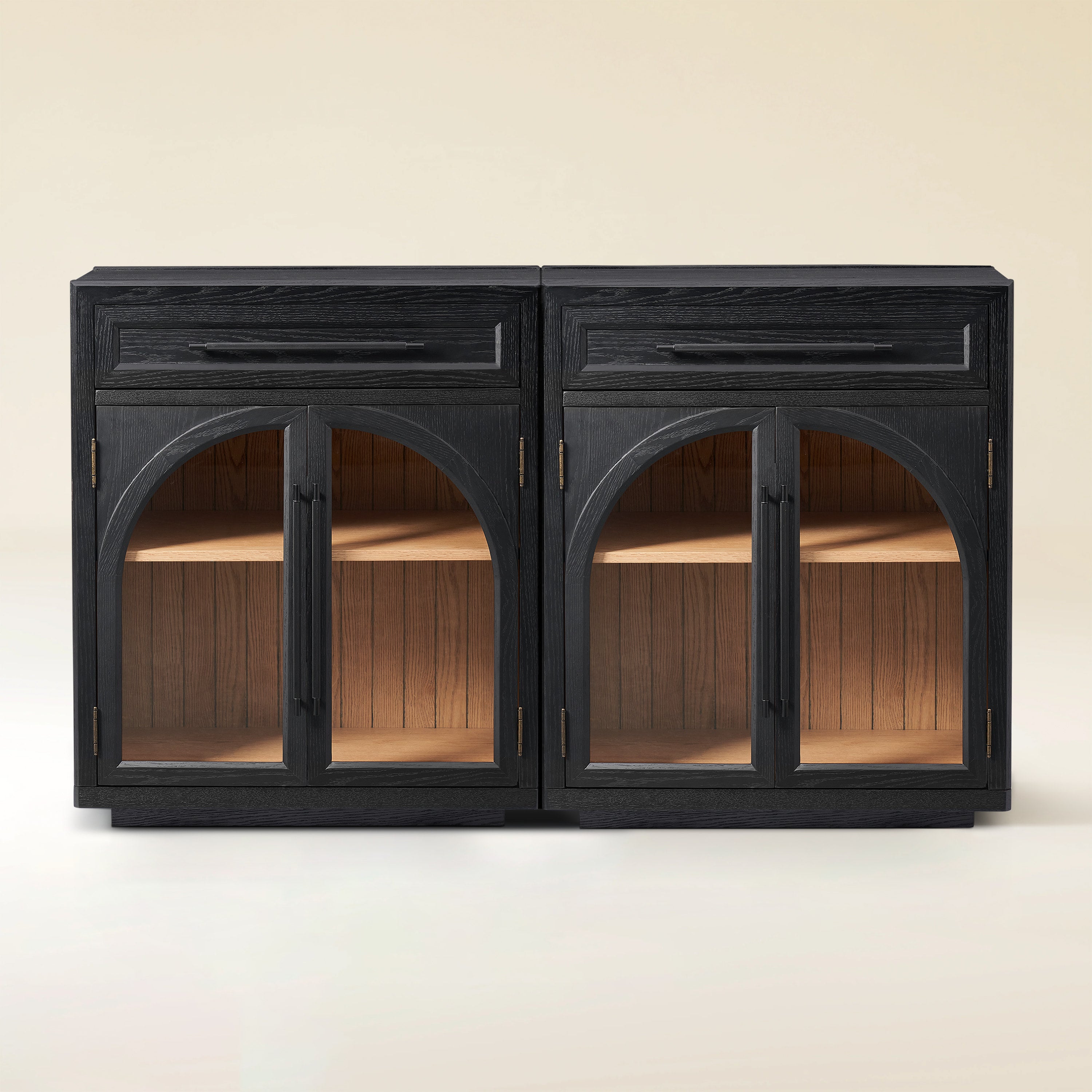 Alvar gewölbtes 64" Sideboard aus Eiche mit Schubladen (2er-Set)