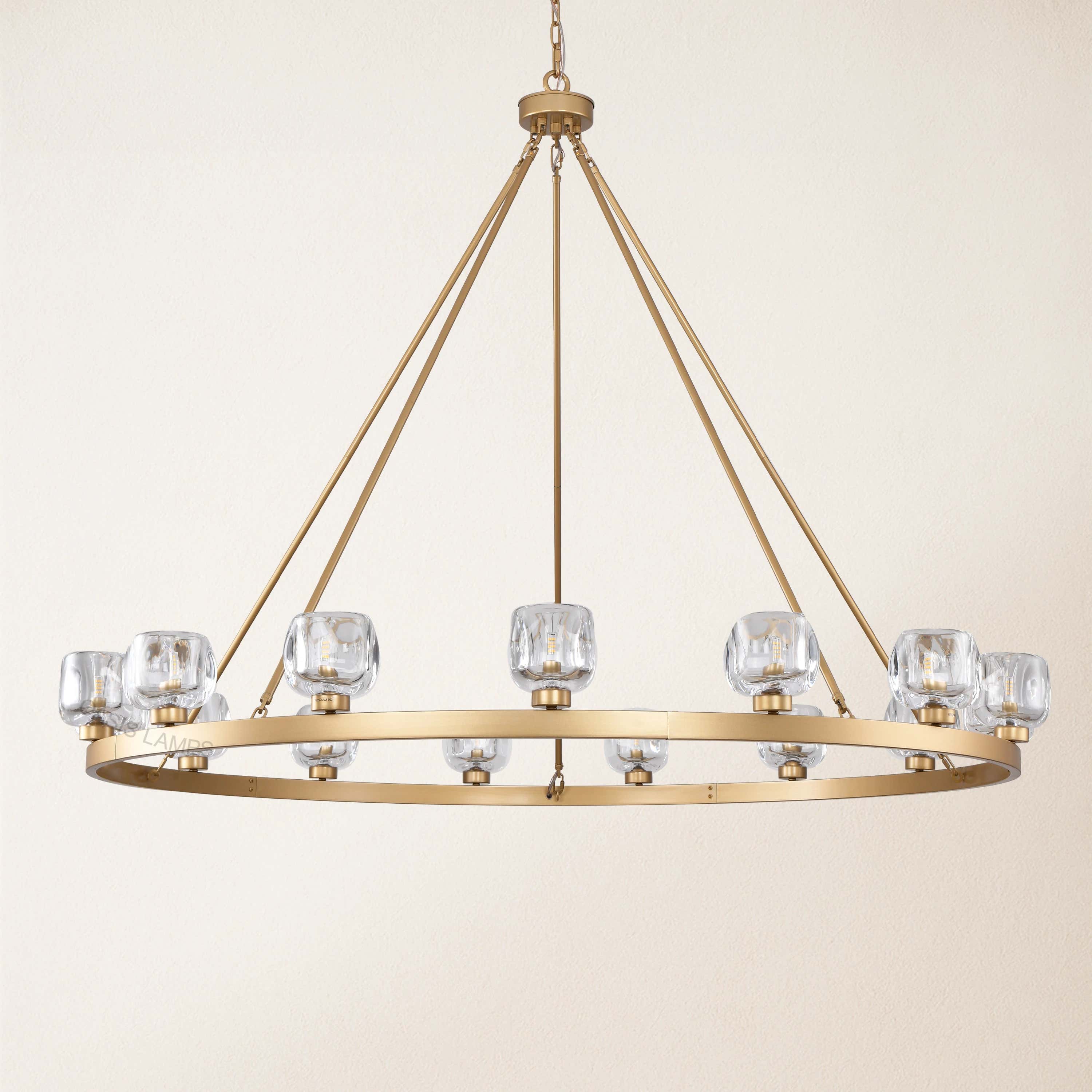 Vellum Round Chandelier 48"D#Finish_Gold