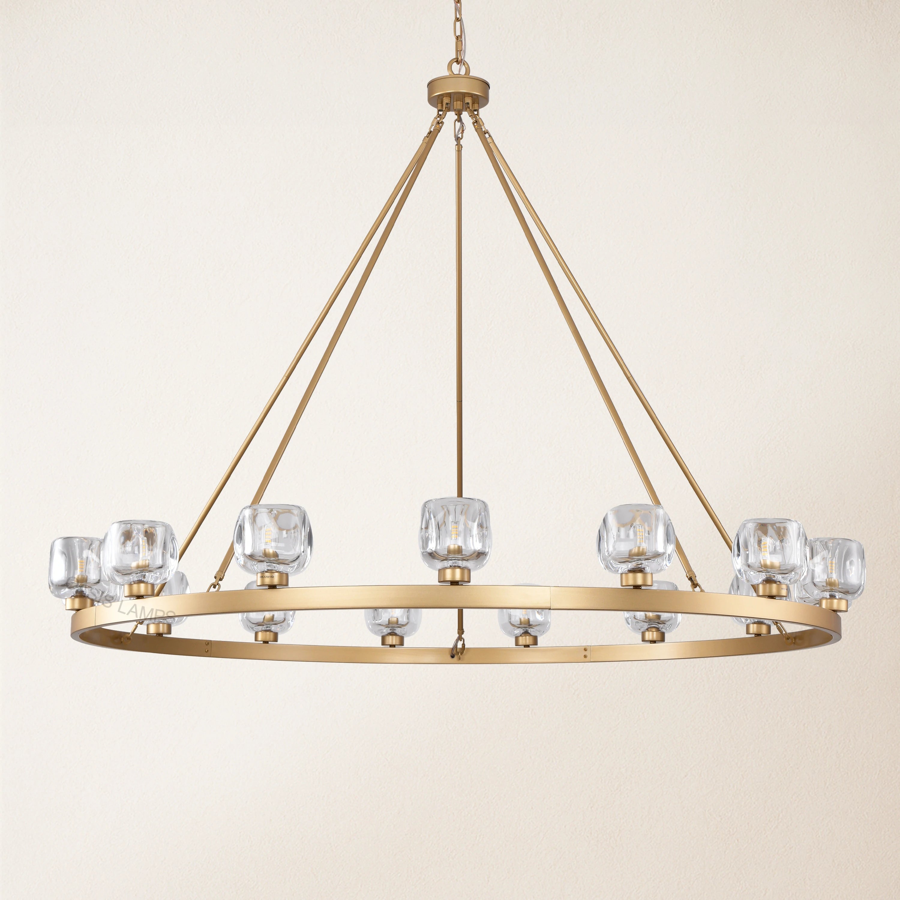 Vellum Round Chandelier 48"D#Finish_Gold