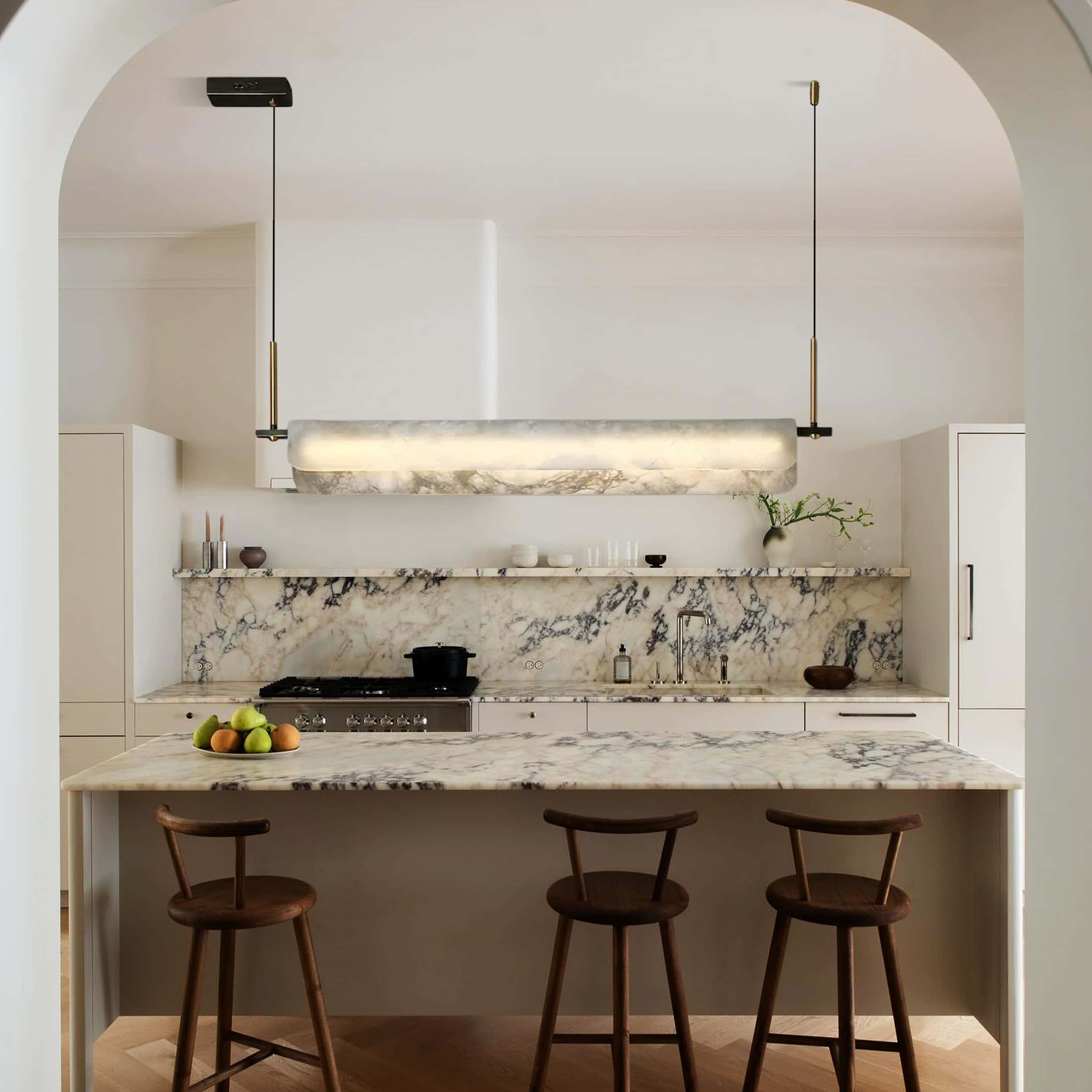 Seranova Alabaster Dining Linear Chandelier