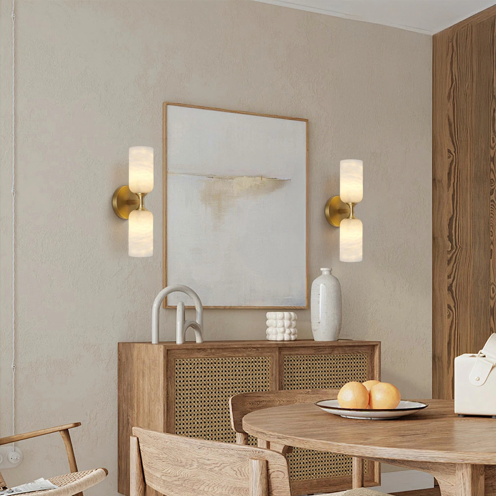 Axis Alabaster Wall Sconce 14"H#Finish_Gold