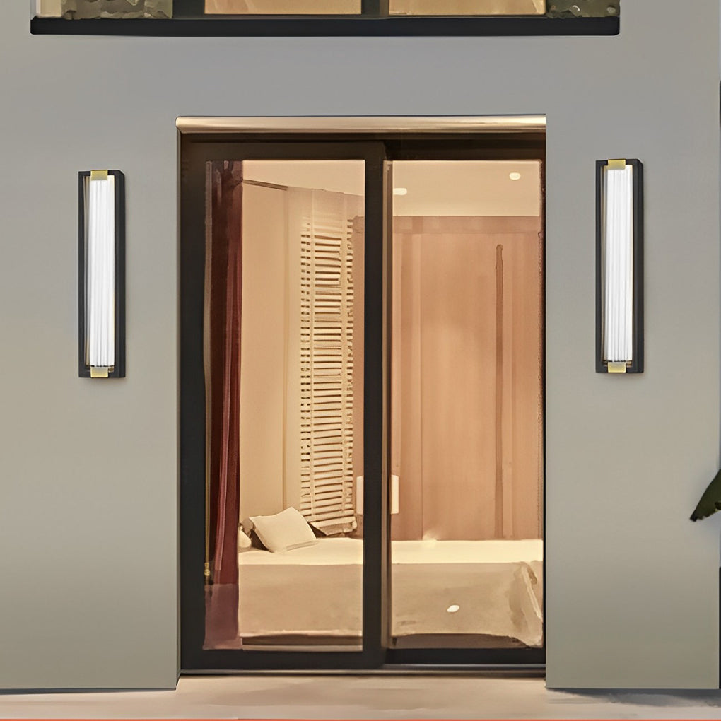 Rechteckige wasserdichte LED-Wandleuchten in Schwarz, moderne Verandabeleuchtung