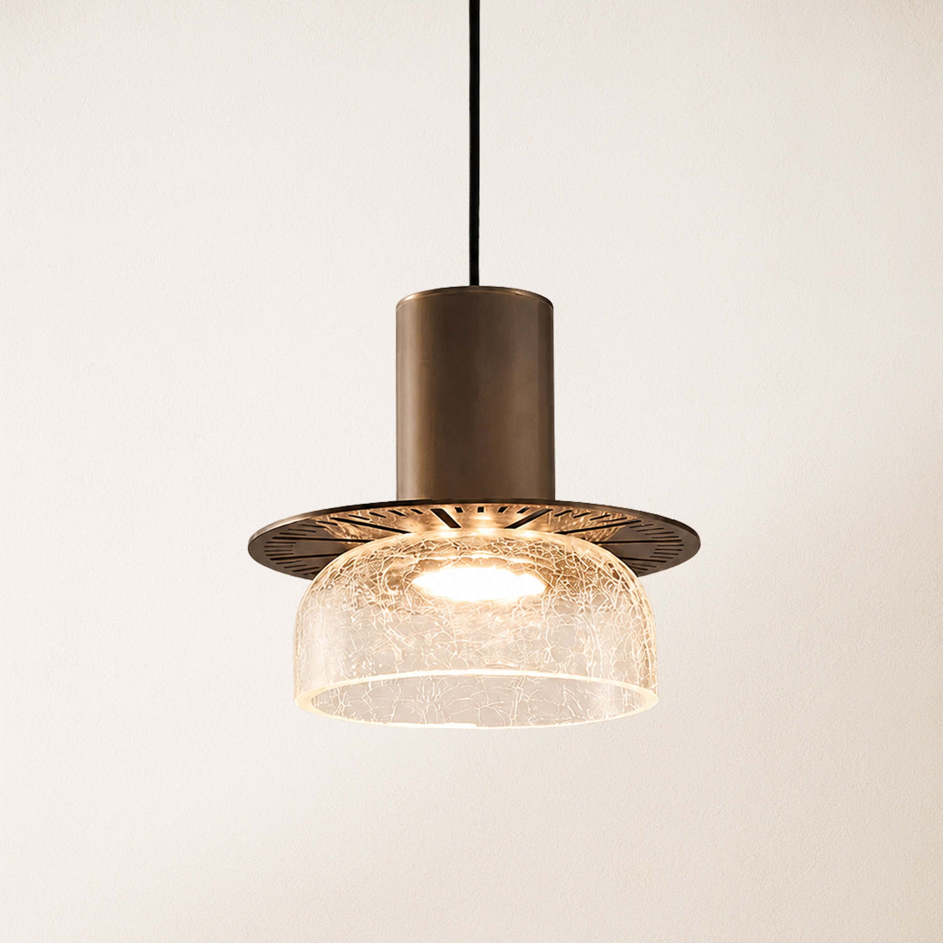 Zendria Crackle Glass Pendant Light