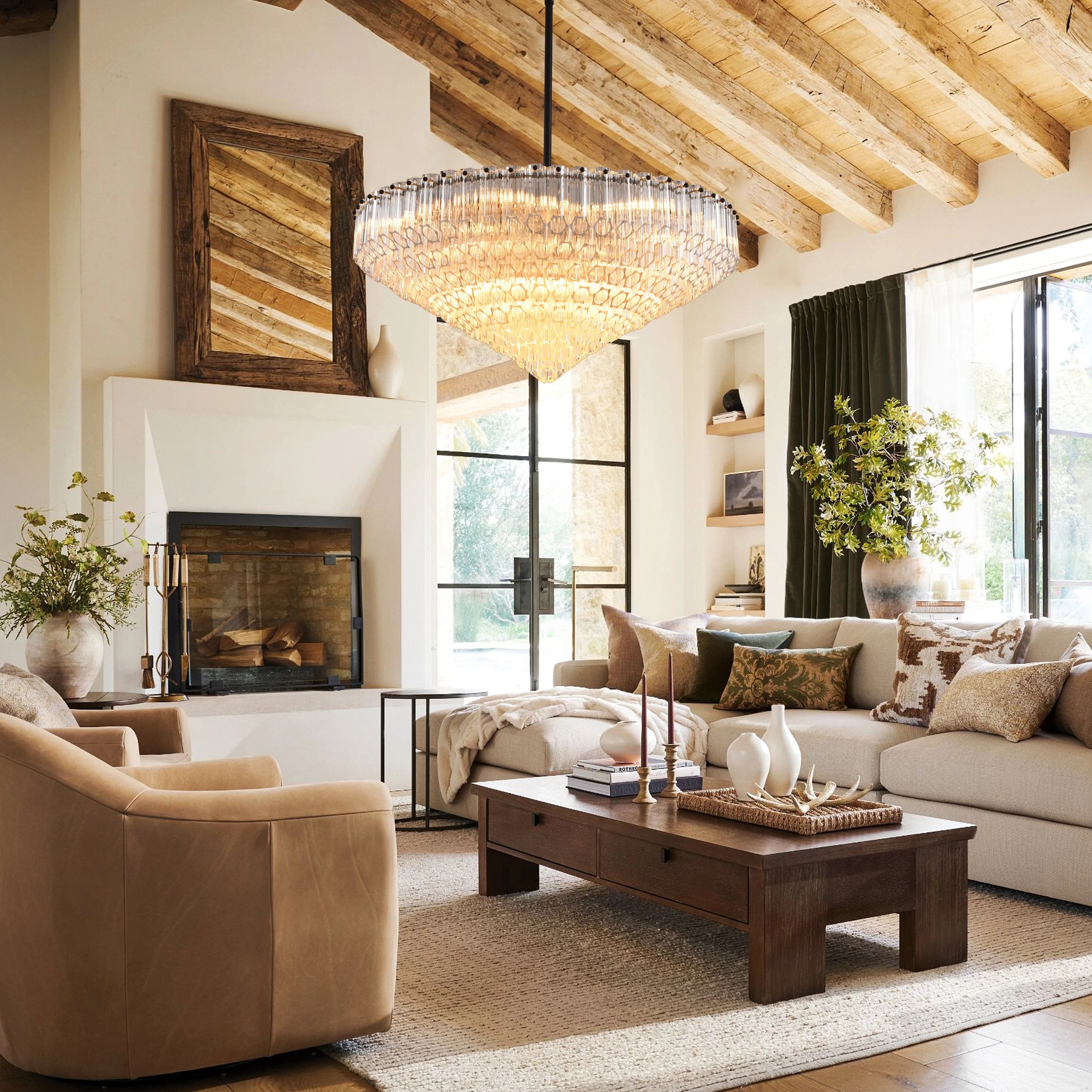 Ethereal Crystal Radiance Runder Kronleuchter 30"D