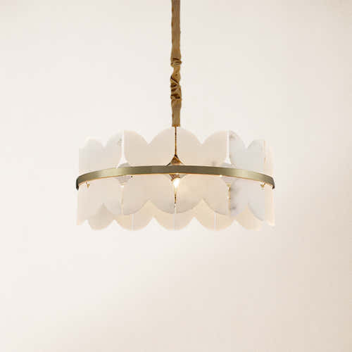 Cloudscape Alabaster Brass 1-Layer Chandelier 32"D