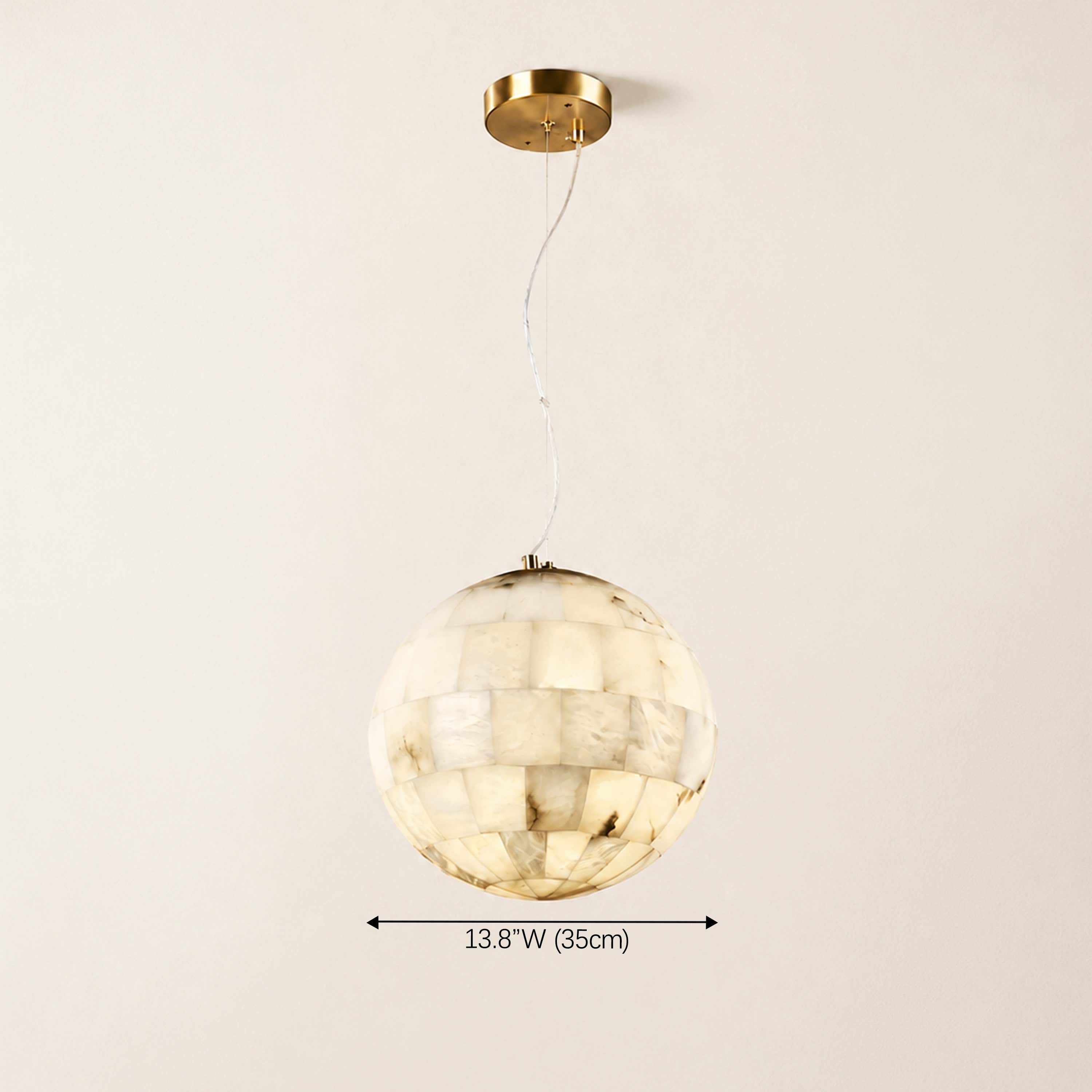 Disco Ball Alabaster Pendant Light