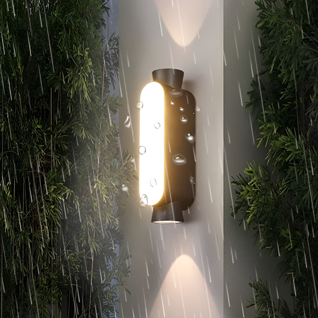 Wasserdichte LED-Auf- und Ablichter Schwarze moderne Außenwandleuchte